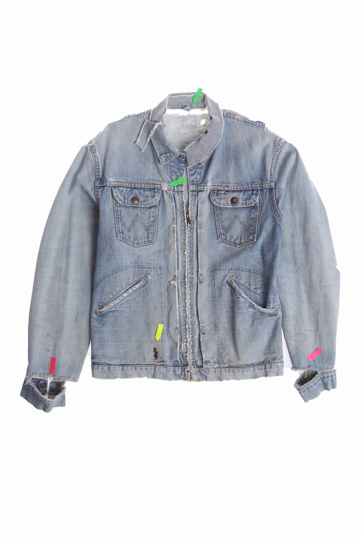 Vintage Wrangler Distressed Blue Denim Jacket