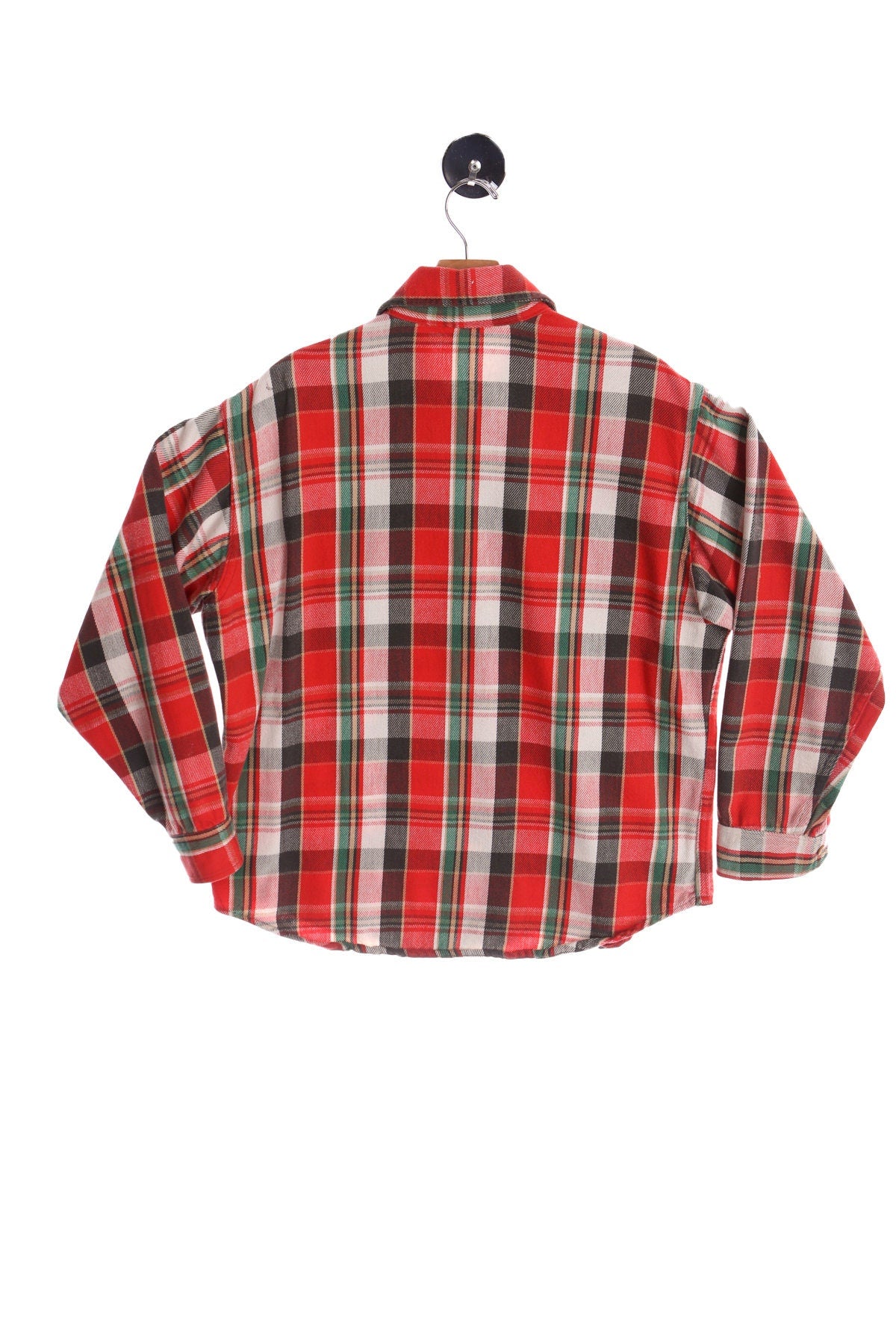 Vintage Men Red Plaid Flannel Shirt - Made in USA