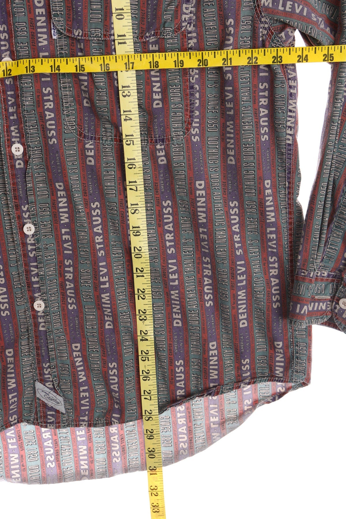 Vintage Levi's Long Sleeve Button Up Shirt - Levi's Words Graphic Pattern