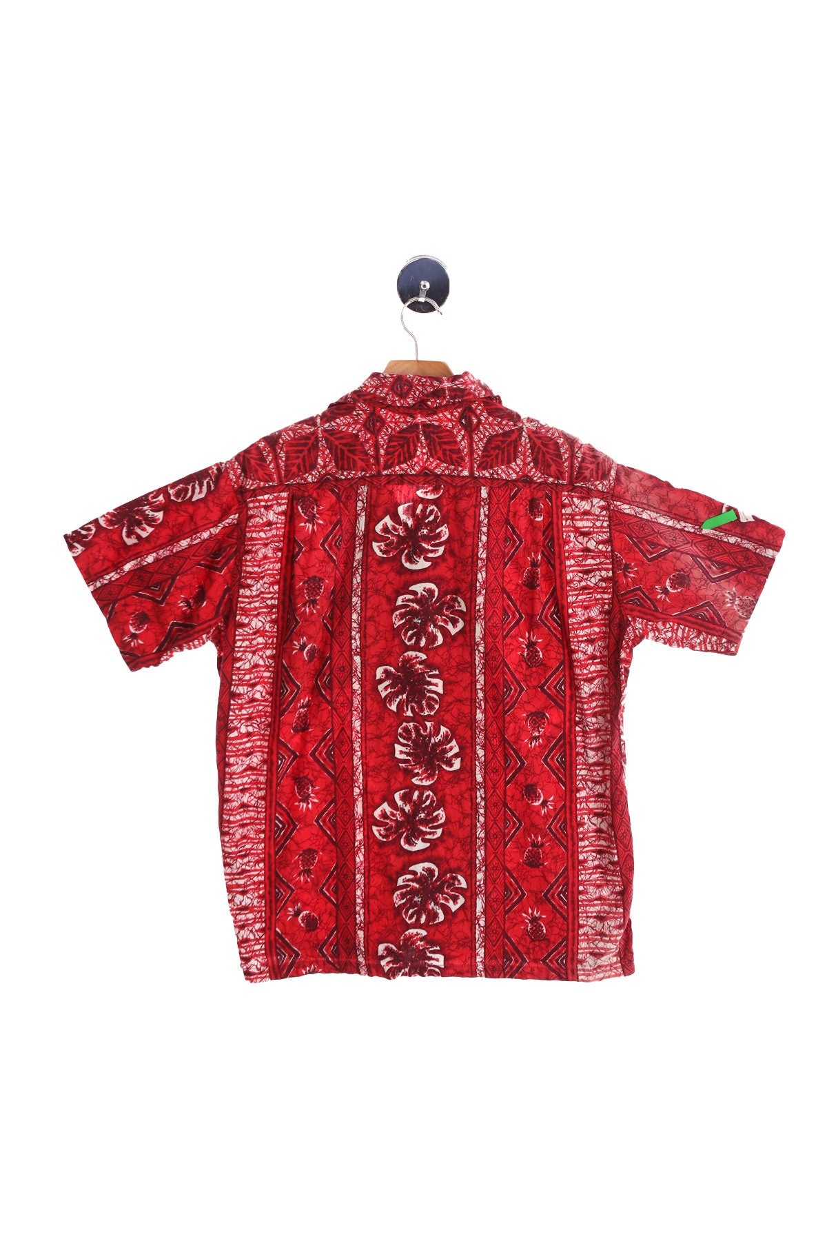Vintage Red Plant Print Hawaiian Shirt - Made in Honolulu