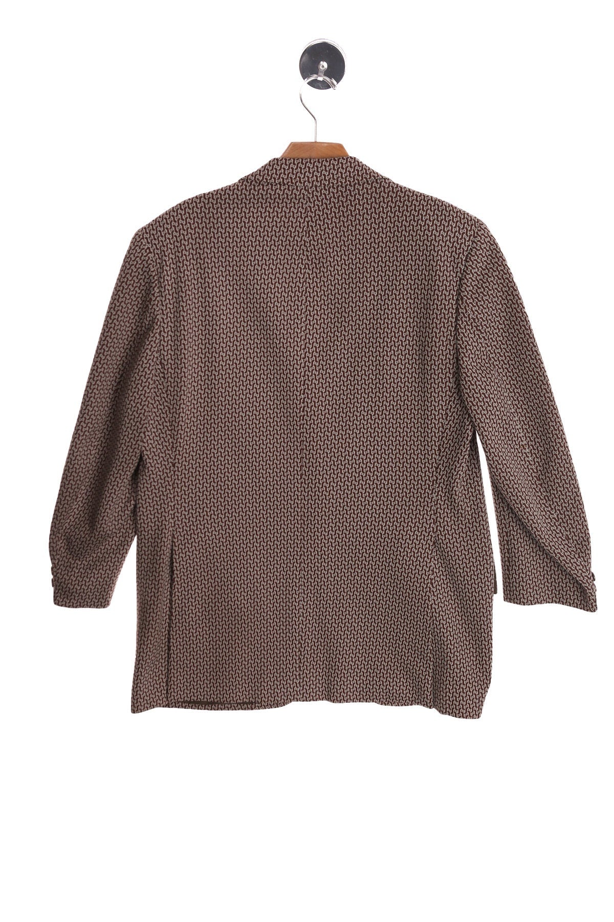 Men Brown 70's Poly Blazer