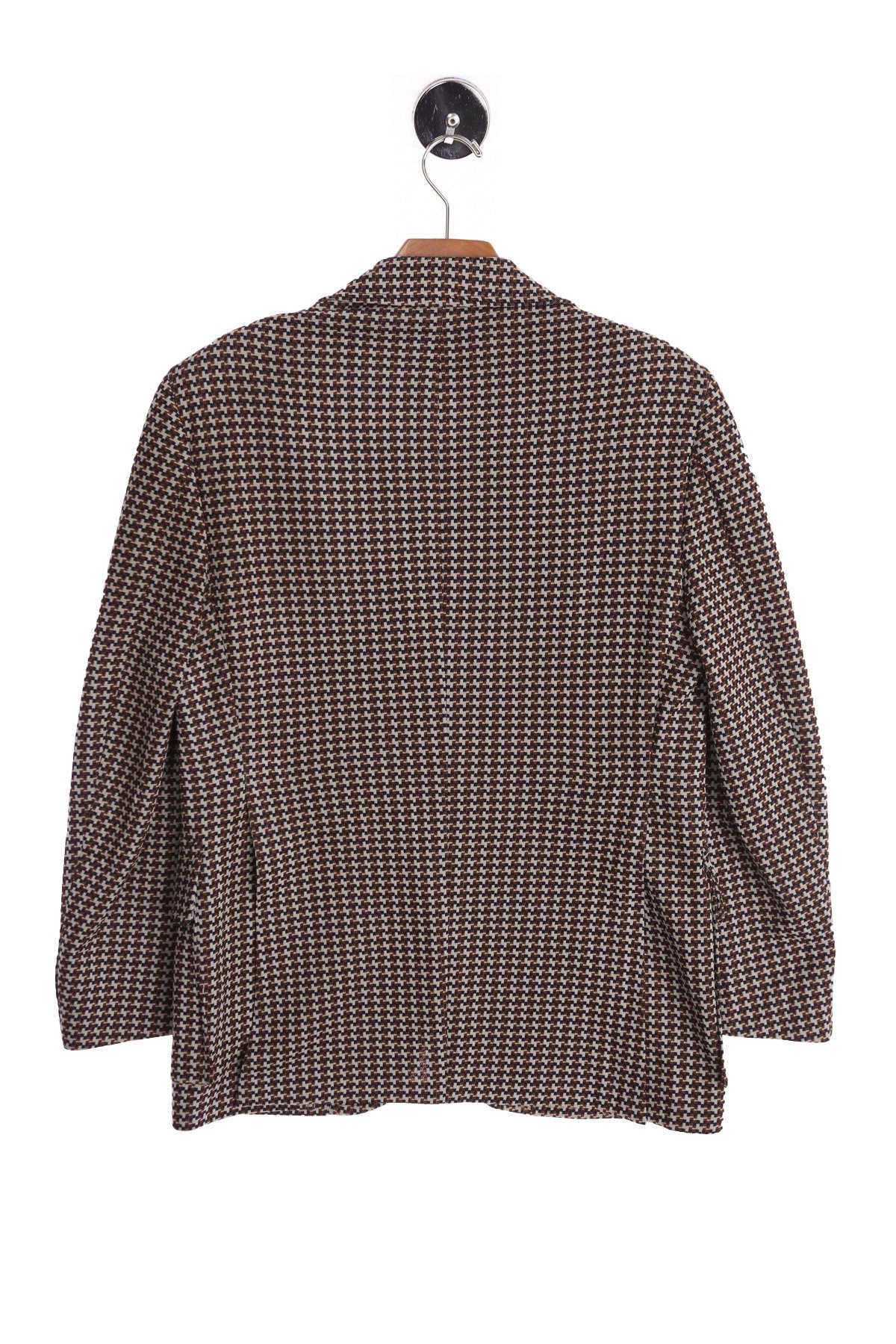 Men 70's Plaid Brown Blazer