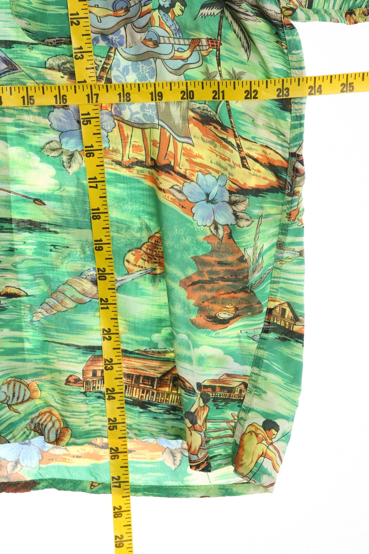 Vintage Men Green Hawaiian Shirt - Hawaiian holiday - Made in Korea