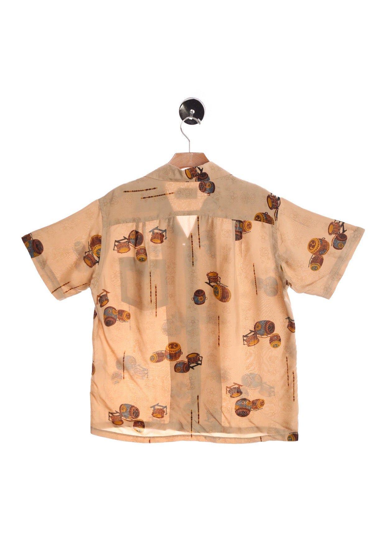 McHenry Beige Hawaiian Shirt - Honolulu - Drums Print