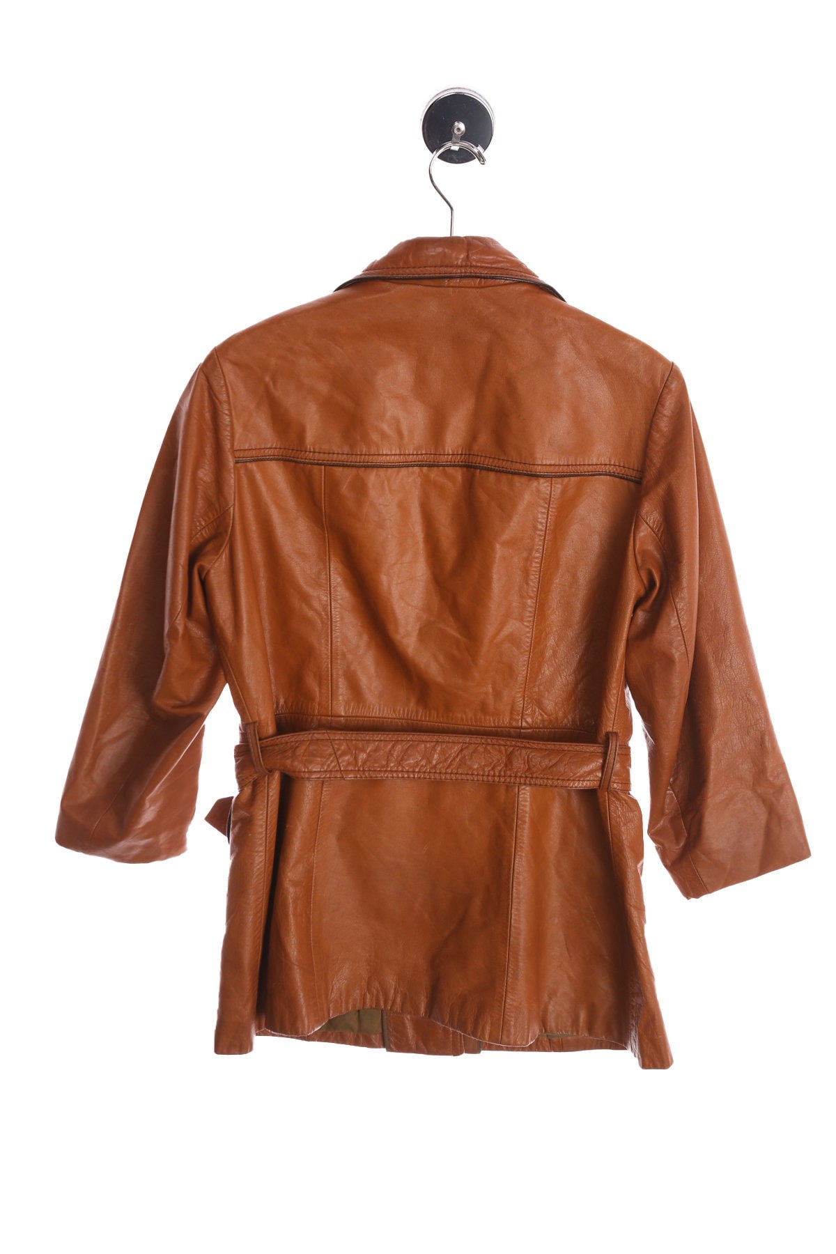 Vintage 1970's Women Leather Trench Coat