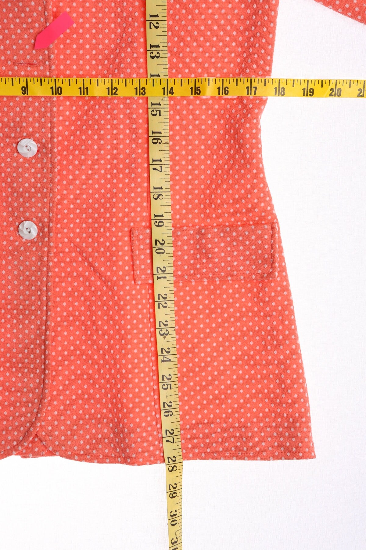 Vintage Women 70's Polka dot Orange Casual Suit