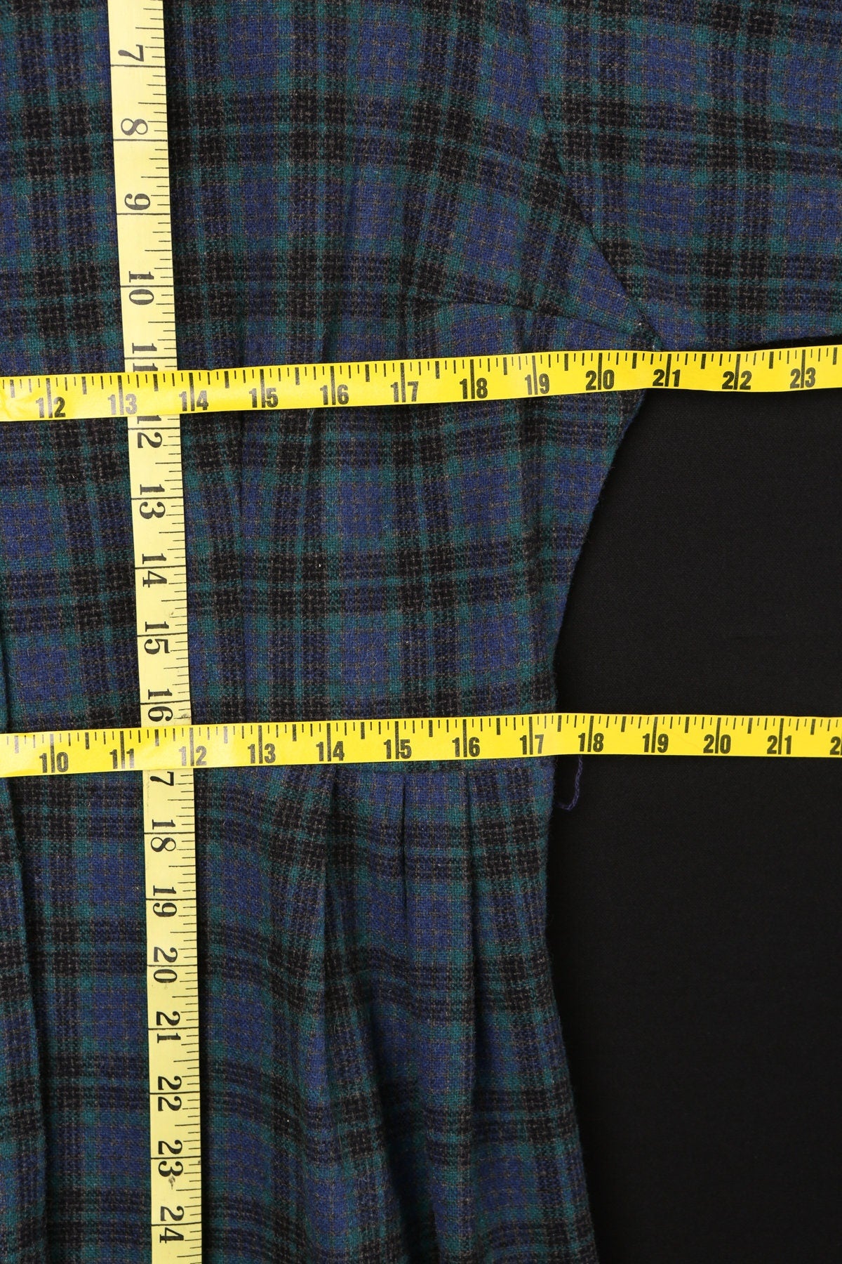 Vintage Plaid Dress - Blue and green - Era 50's - 60's