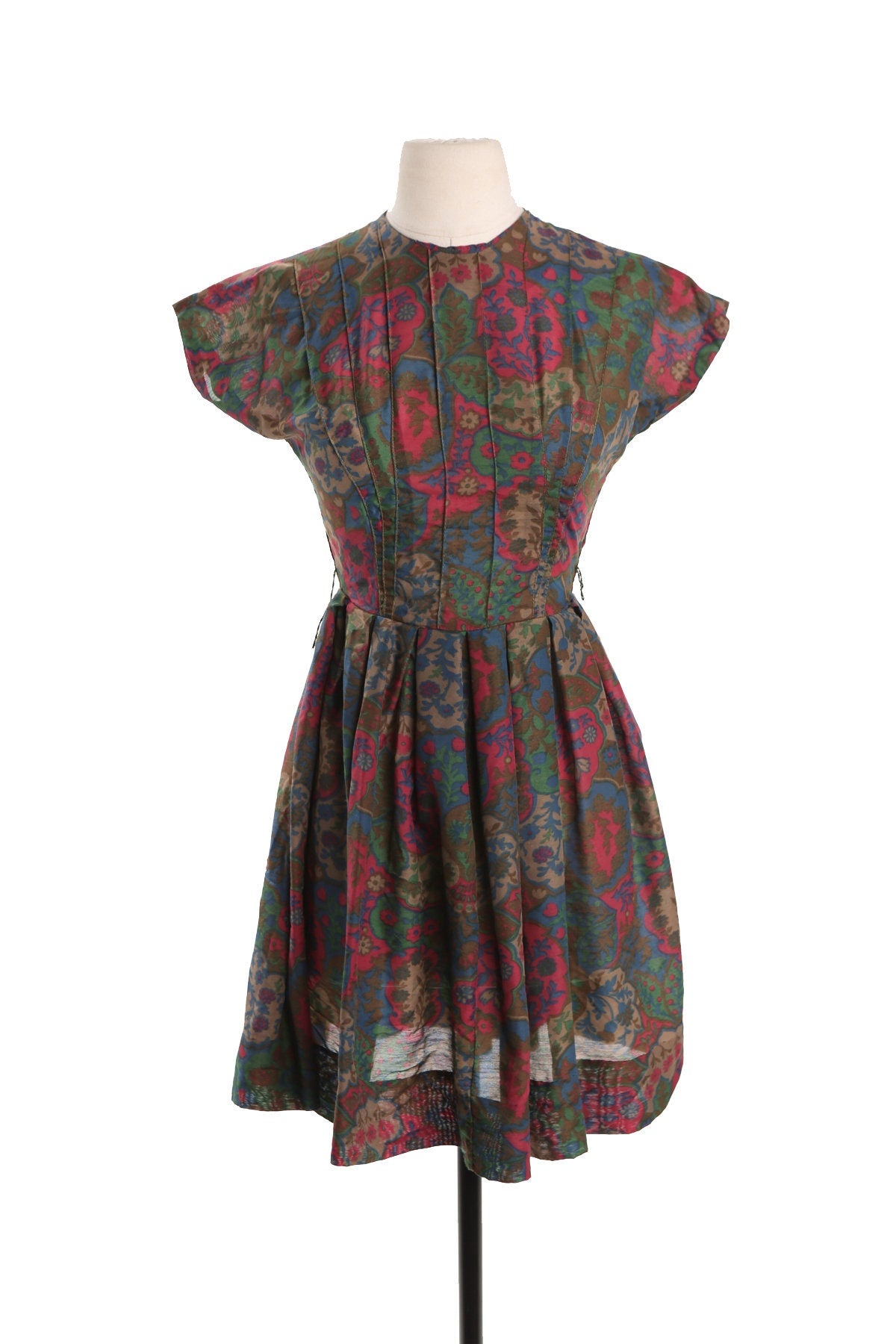 Women 60's Floral Print Summer Dress