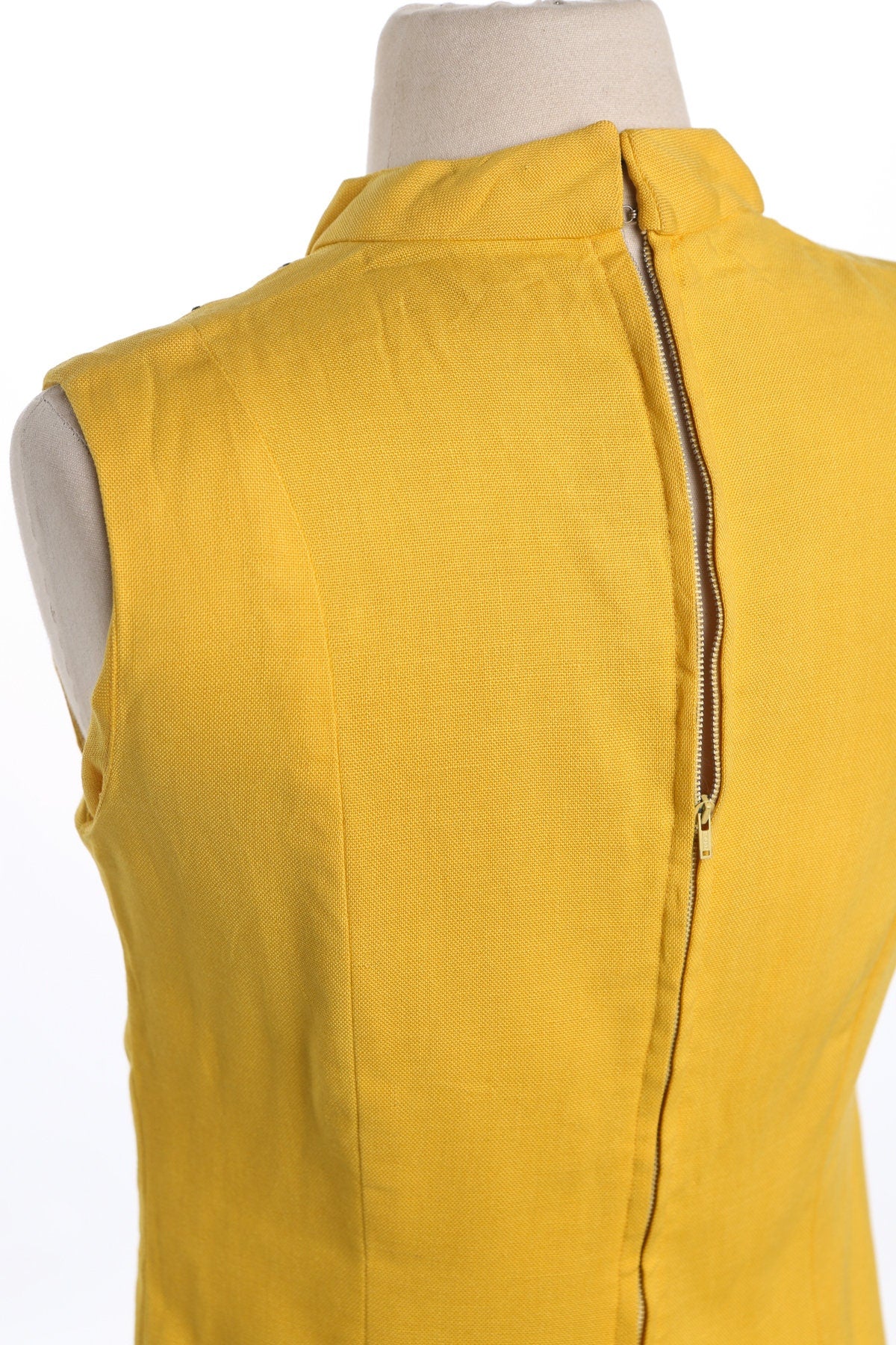 70's Yellow Poly Mod Dress