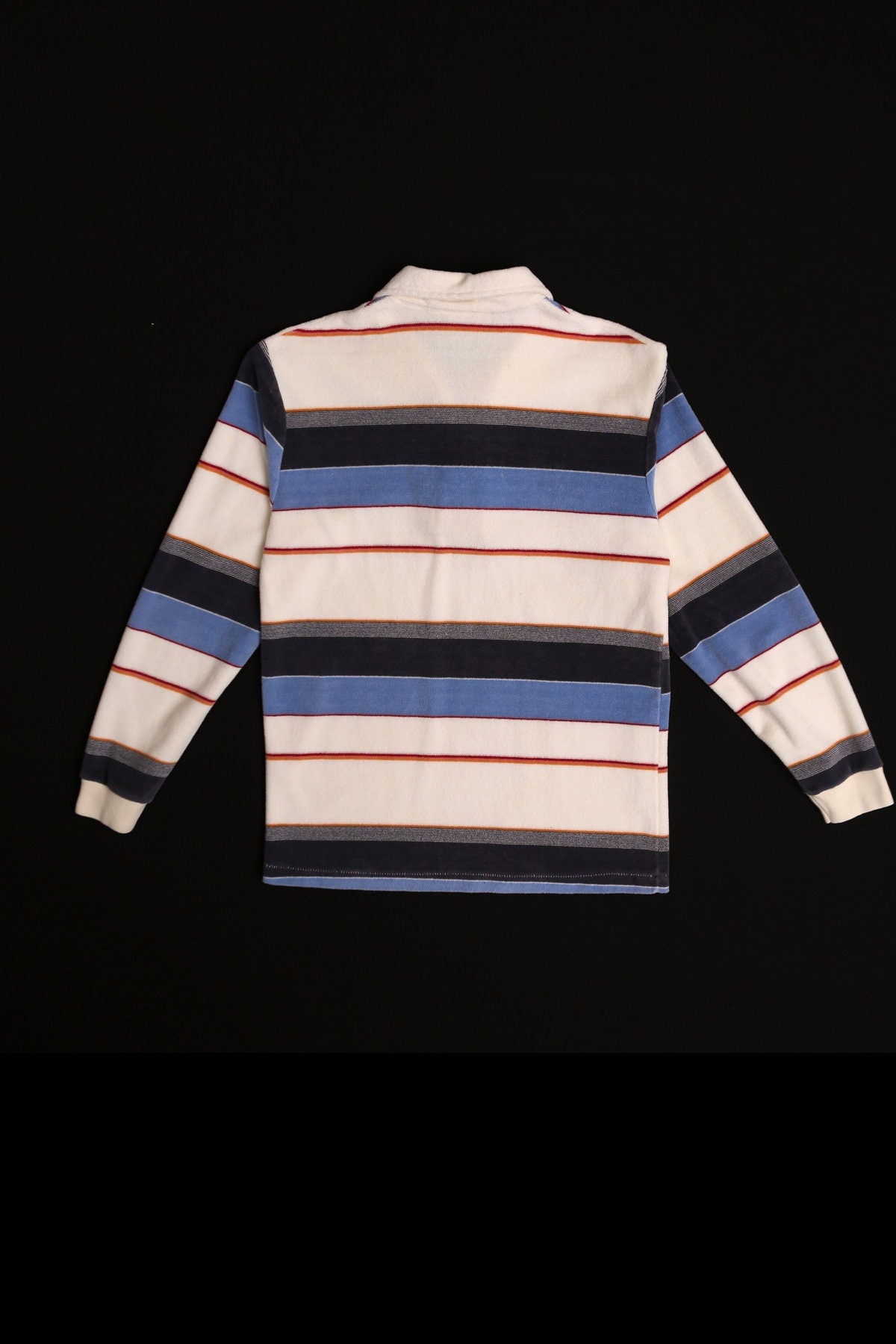 Men Striped Long Sleeve Velour Shirt - Era 80's - 90's