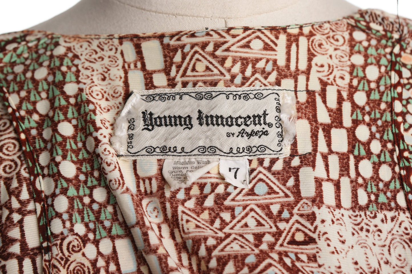 70's Women Wrap Poly Summer Dress