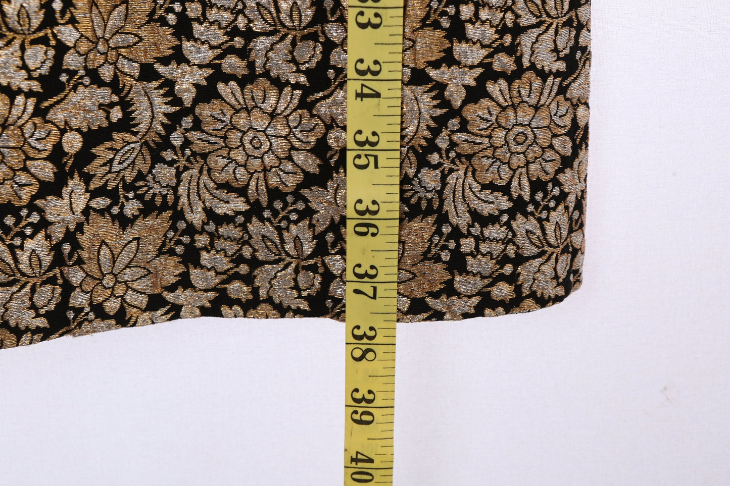 Vintage Women Metallic Golden Floral Embroidered Evening Dress