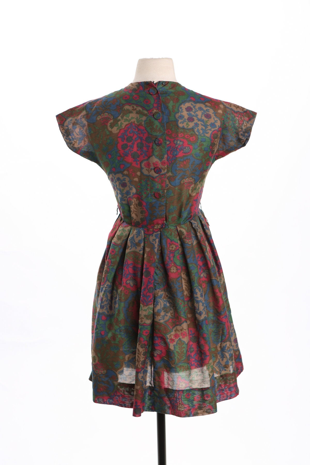Women 60's Floral Print Summer Dress