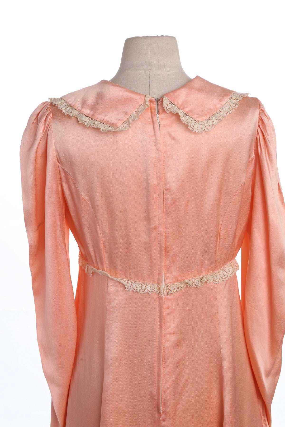 Vintage Pink Satin Casual Dress - Era 60's - 70's