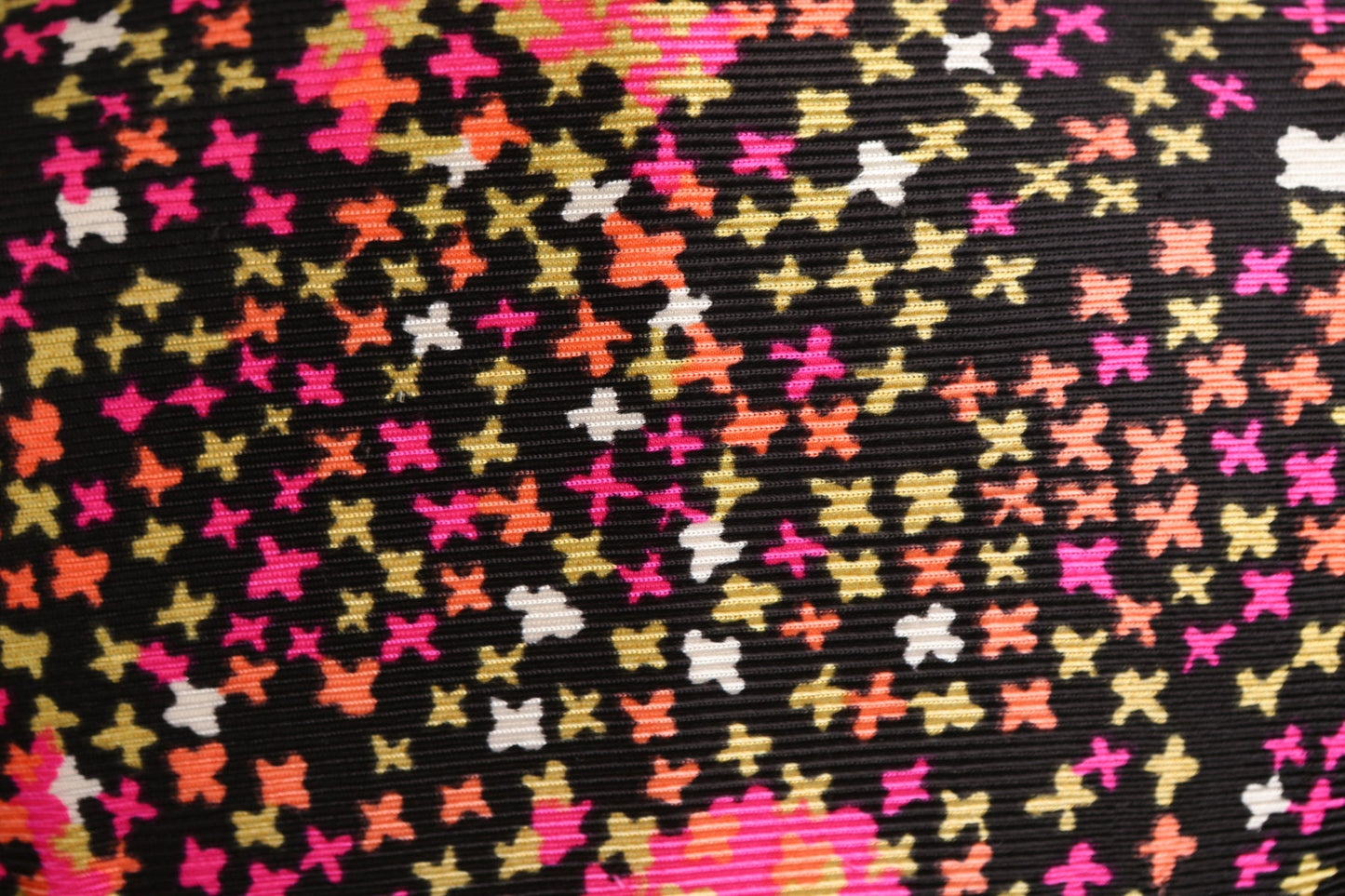 70's Back Poly Slip Dress with Waist Adjusting Strap Belt - Geometric Long Sleeve Top