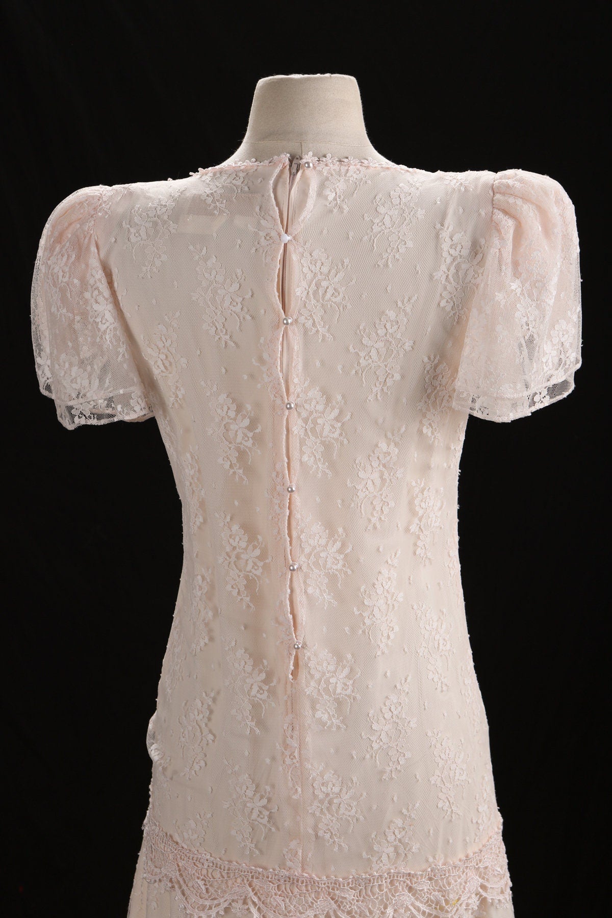 80's Casual Lace Short Sleeve Dress