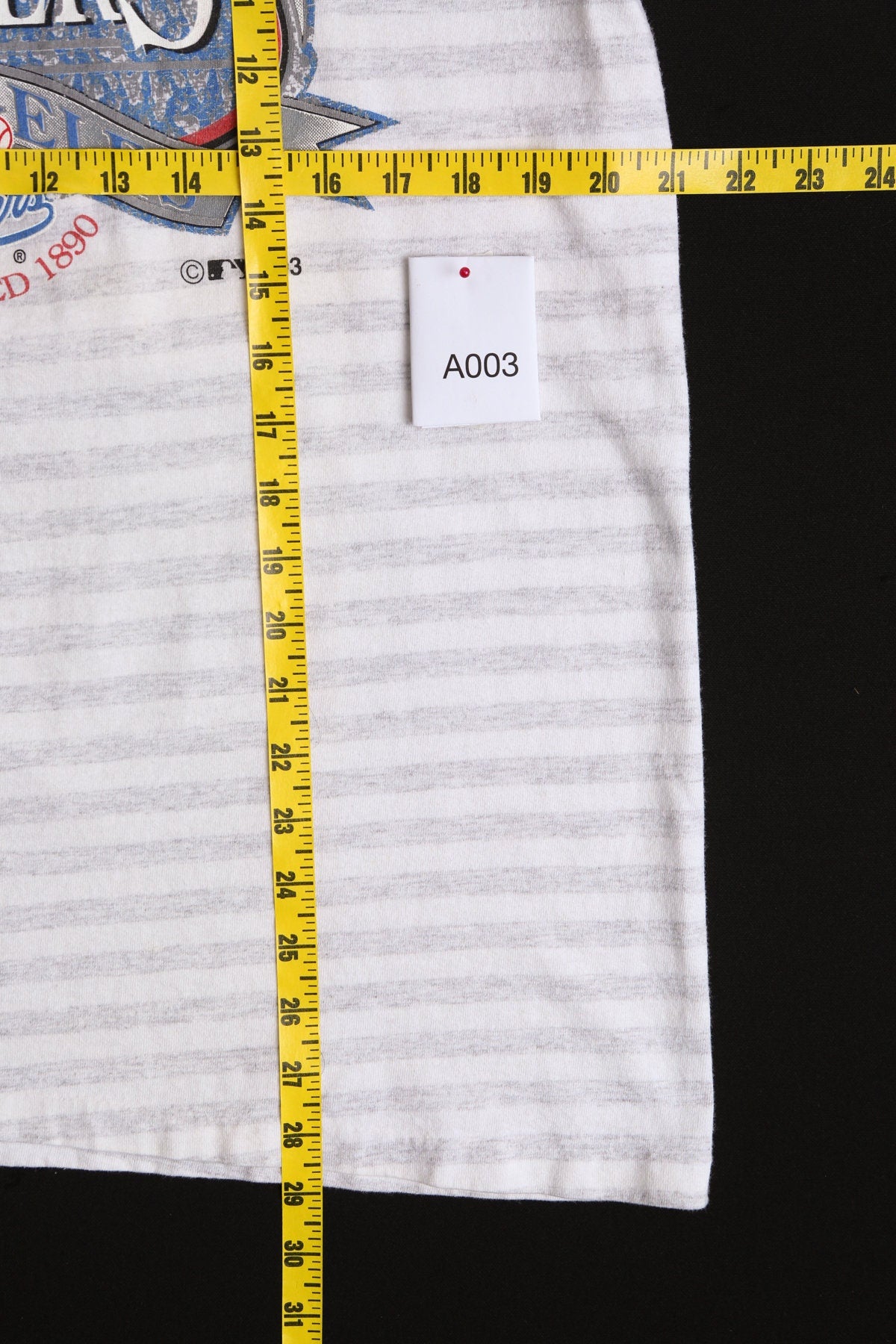 Vintage Dodgers Los Angeles Gray Striped Graphic T-shirt