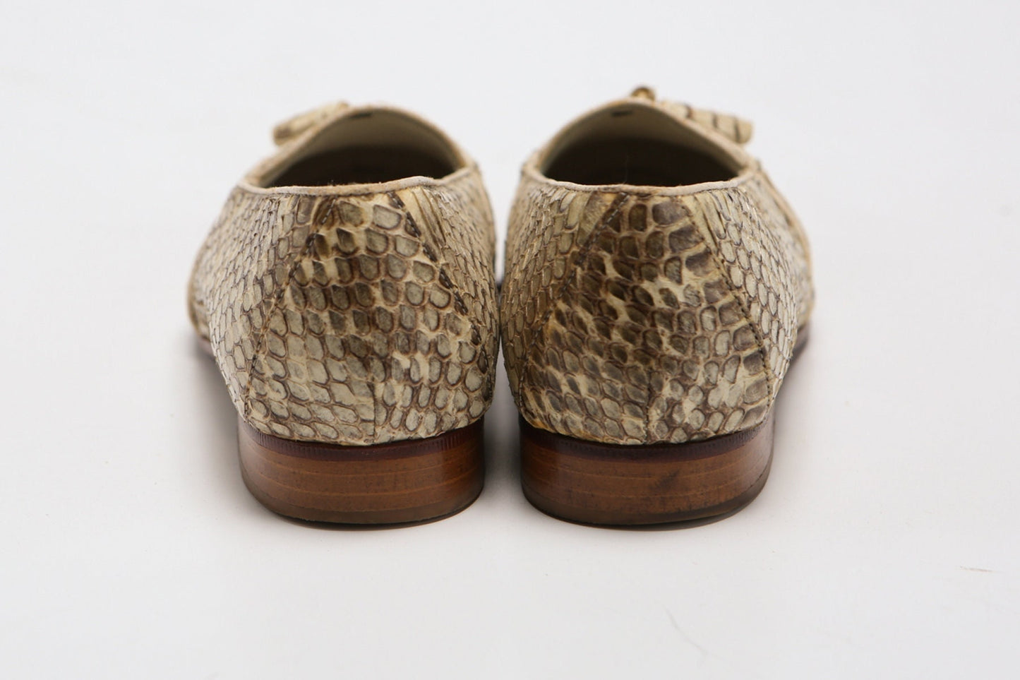 Vintage men loafer shoes / snakeskin / beige mod 90's / giorgio brutini
