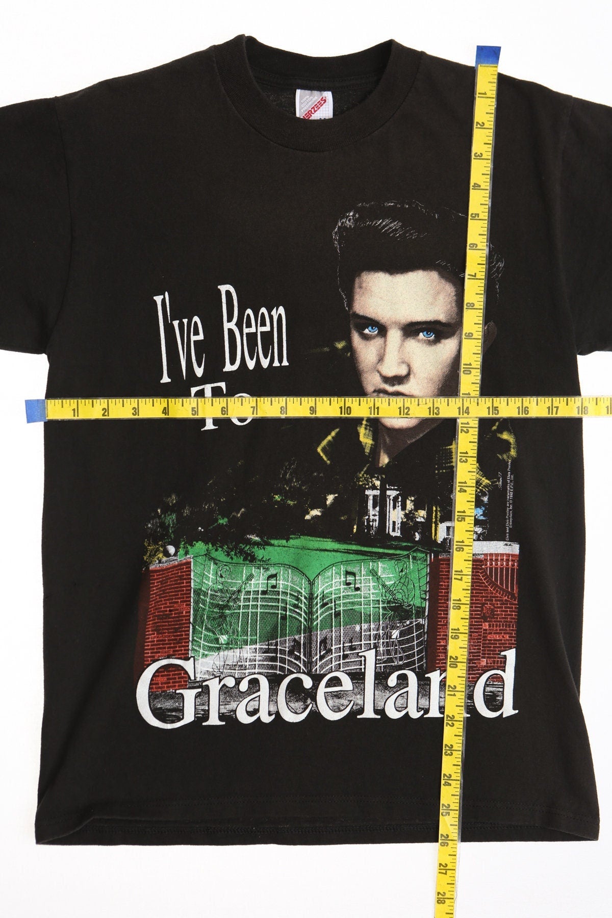 Elvis presley vintage shirt black rock and roll graceland 80's rock m