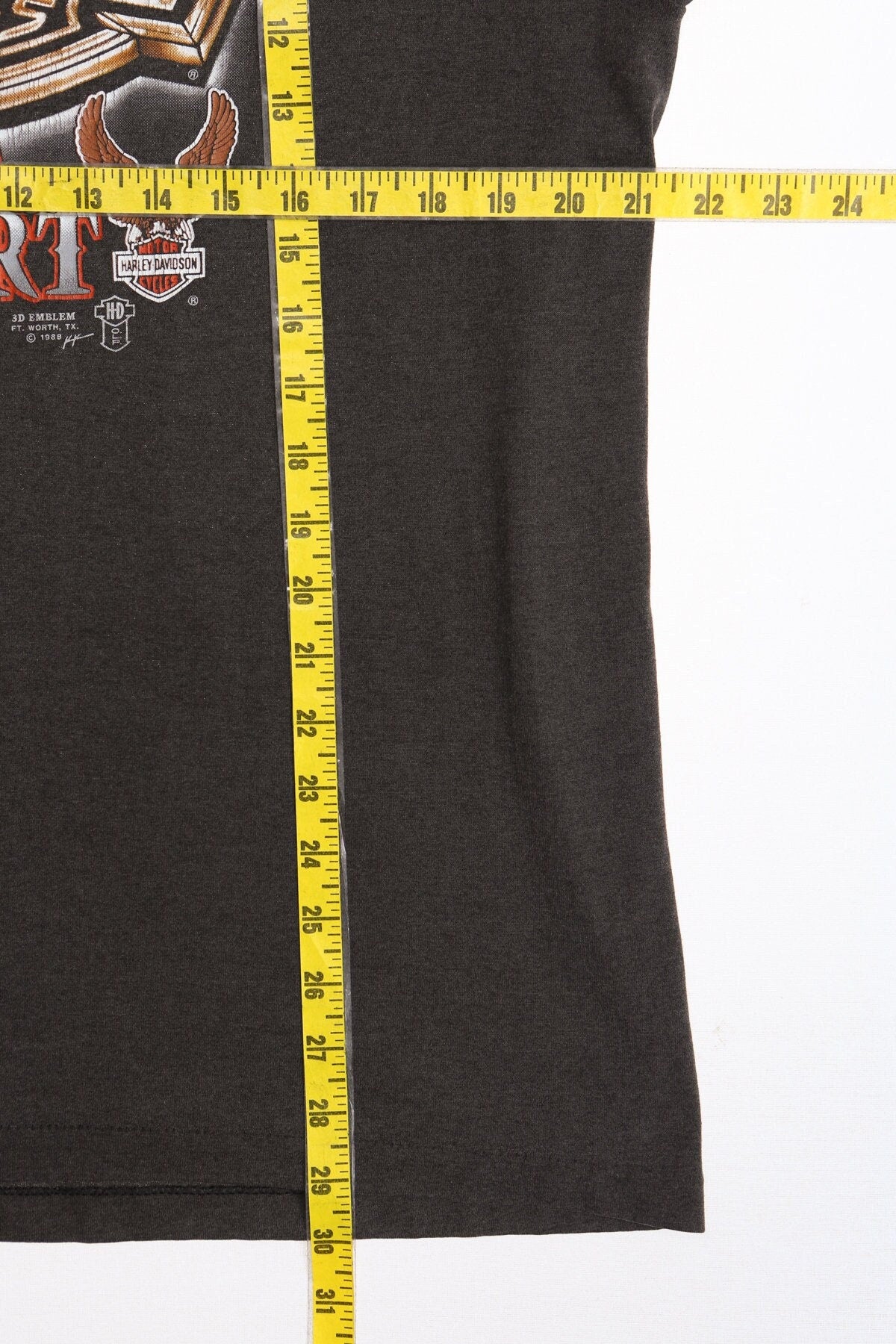 Vintage harley davidson shirt sleeveless t-shirt black 3d emblem 1988