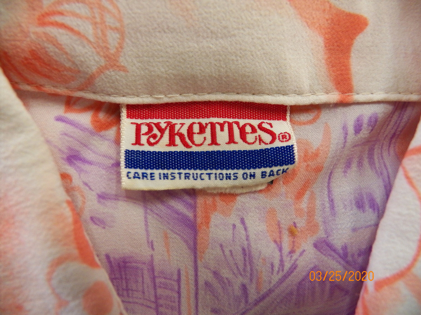 Floral 70's polyester long sleeve top women printed butterfly neck