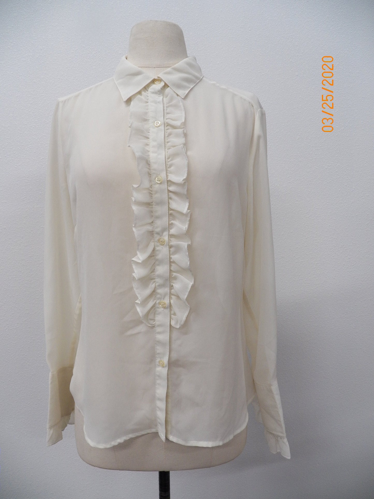 Women white ruffle neck casual 90's top blouse ruffled y2k
