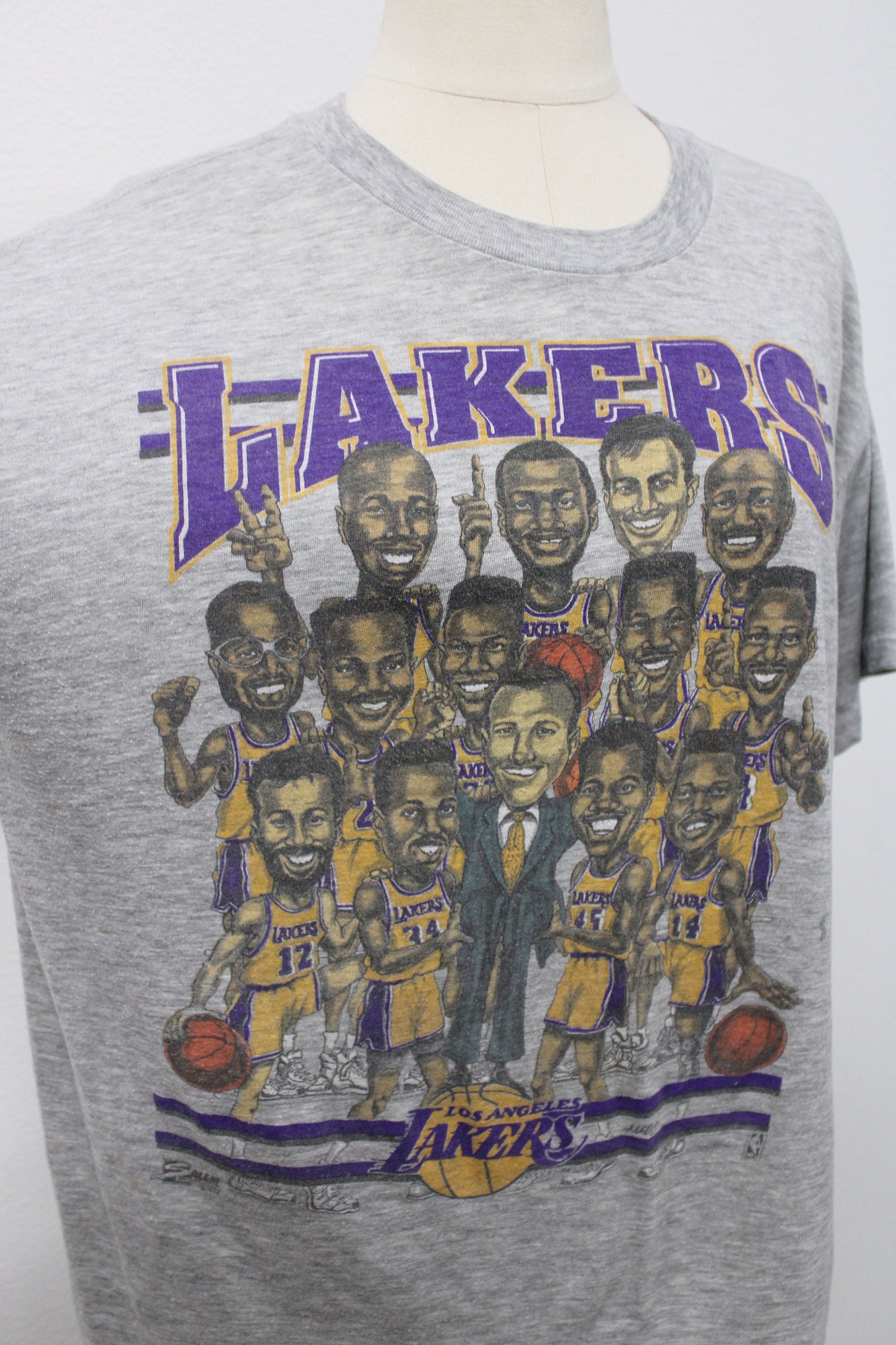 Lakers los angeles vintage t-shirt salem california lottery basketball hot shot nba 50 50 xl tシャツ ビンテージ