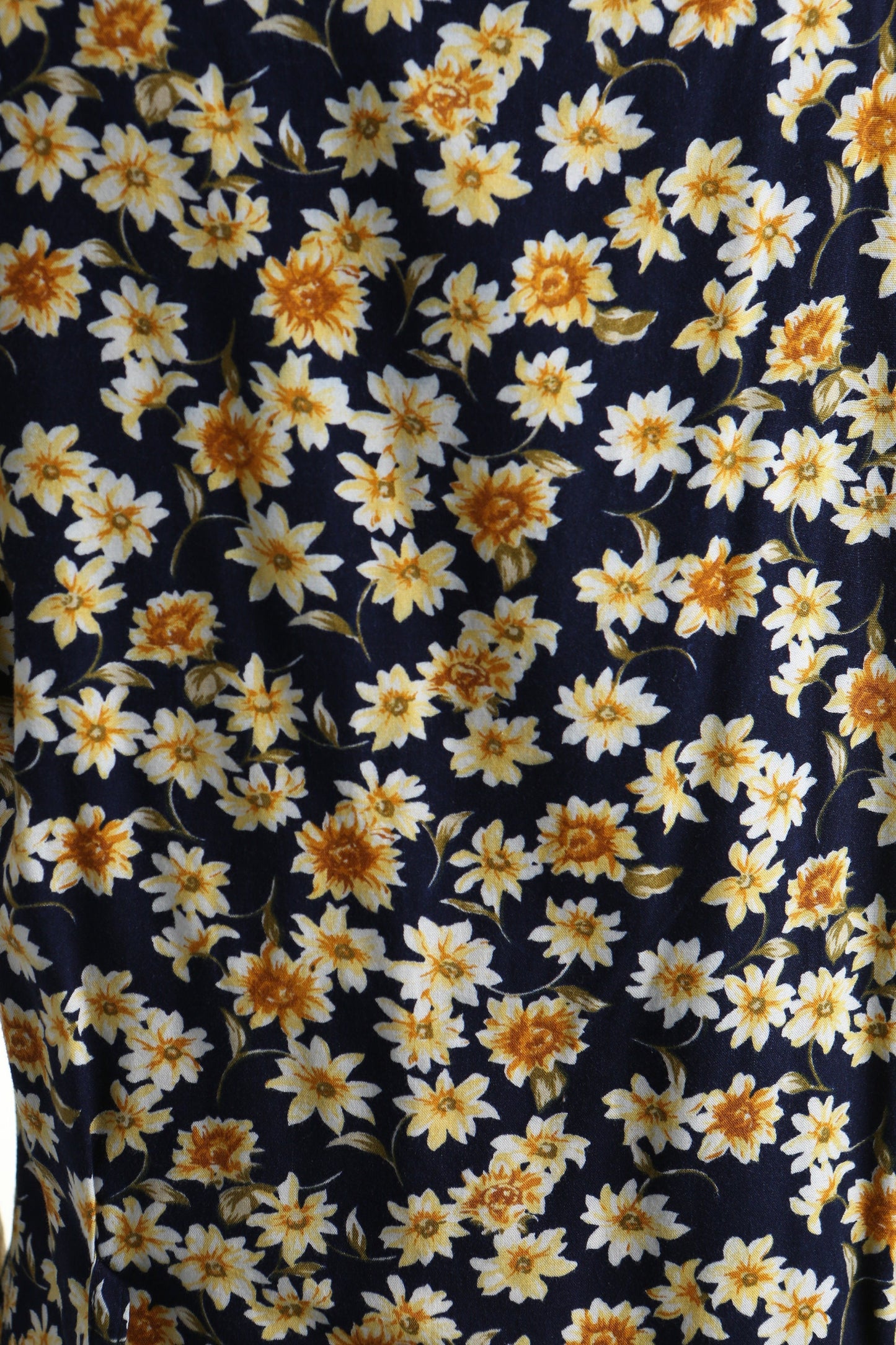Vintage romper dress floral print 90's summer blue yellow flower belt v neck short sleeve
