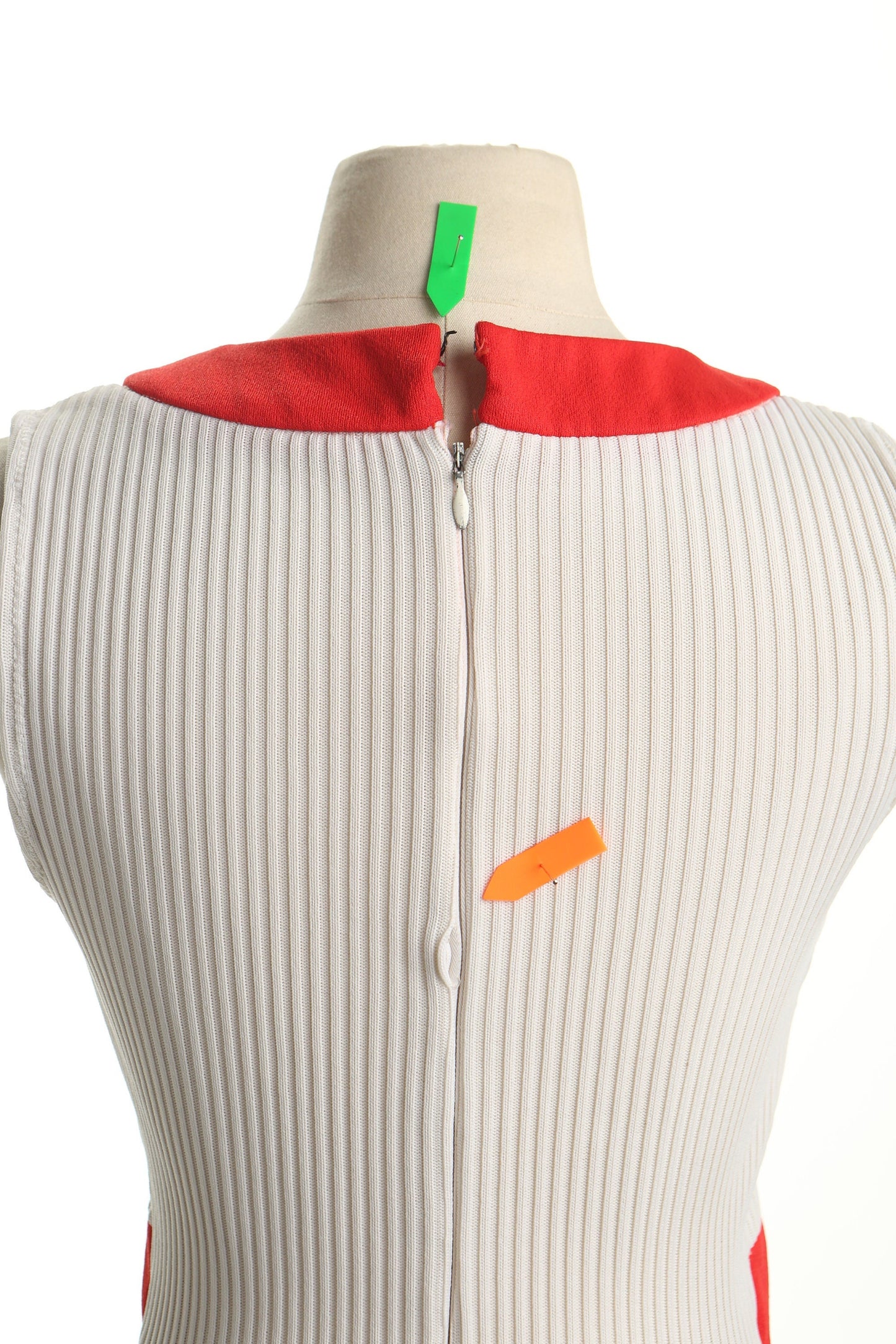 Vintage 70's disco casual dress mod summer white red blue women 60's