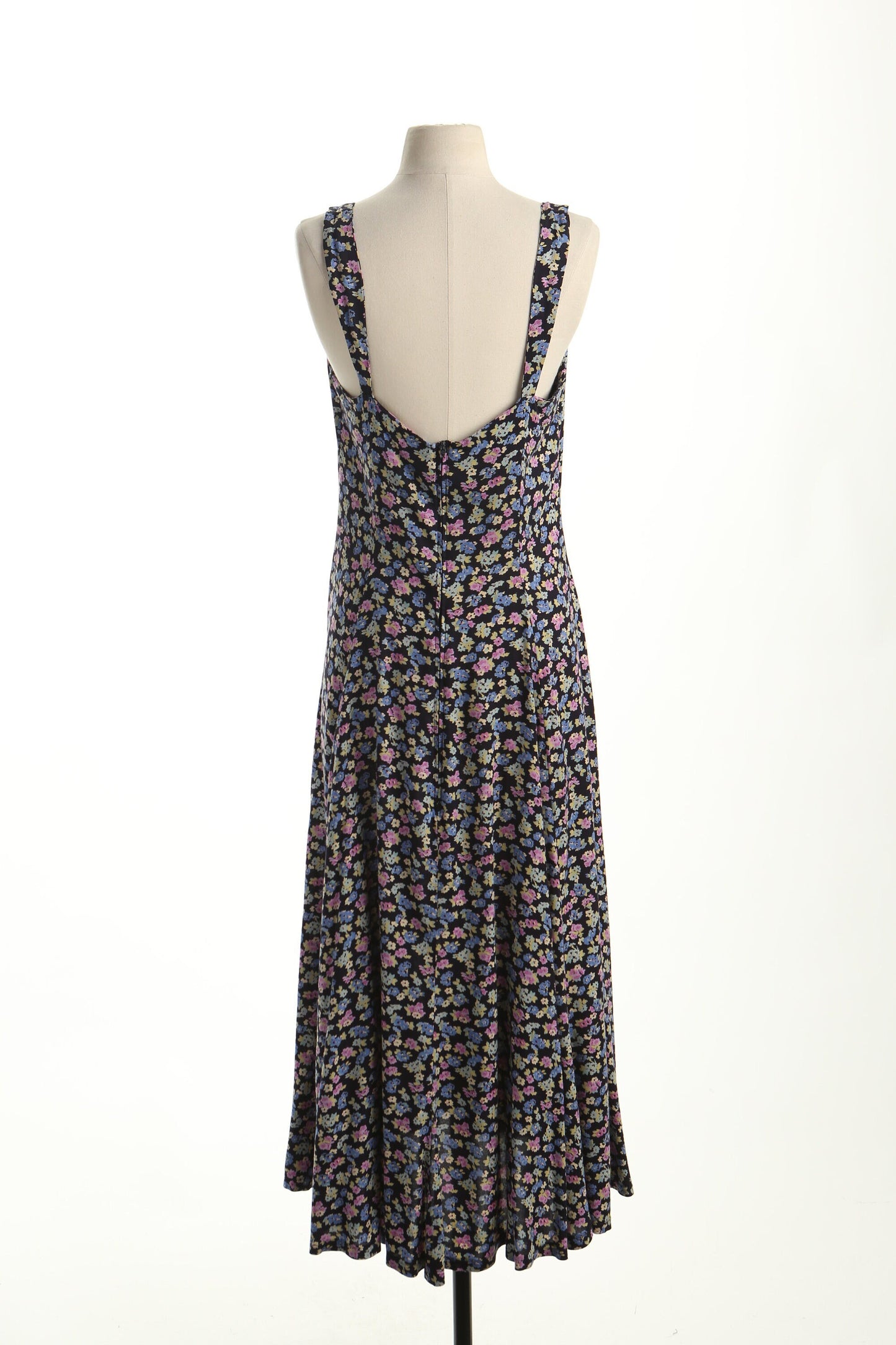 Vintage summer floral print flower 90's y2k long strap black