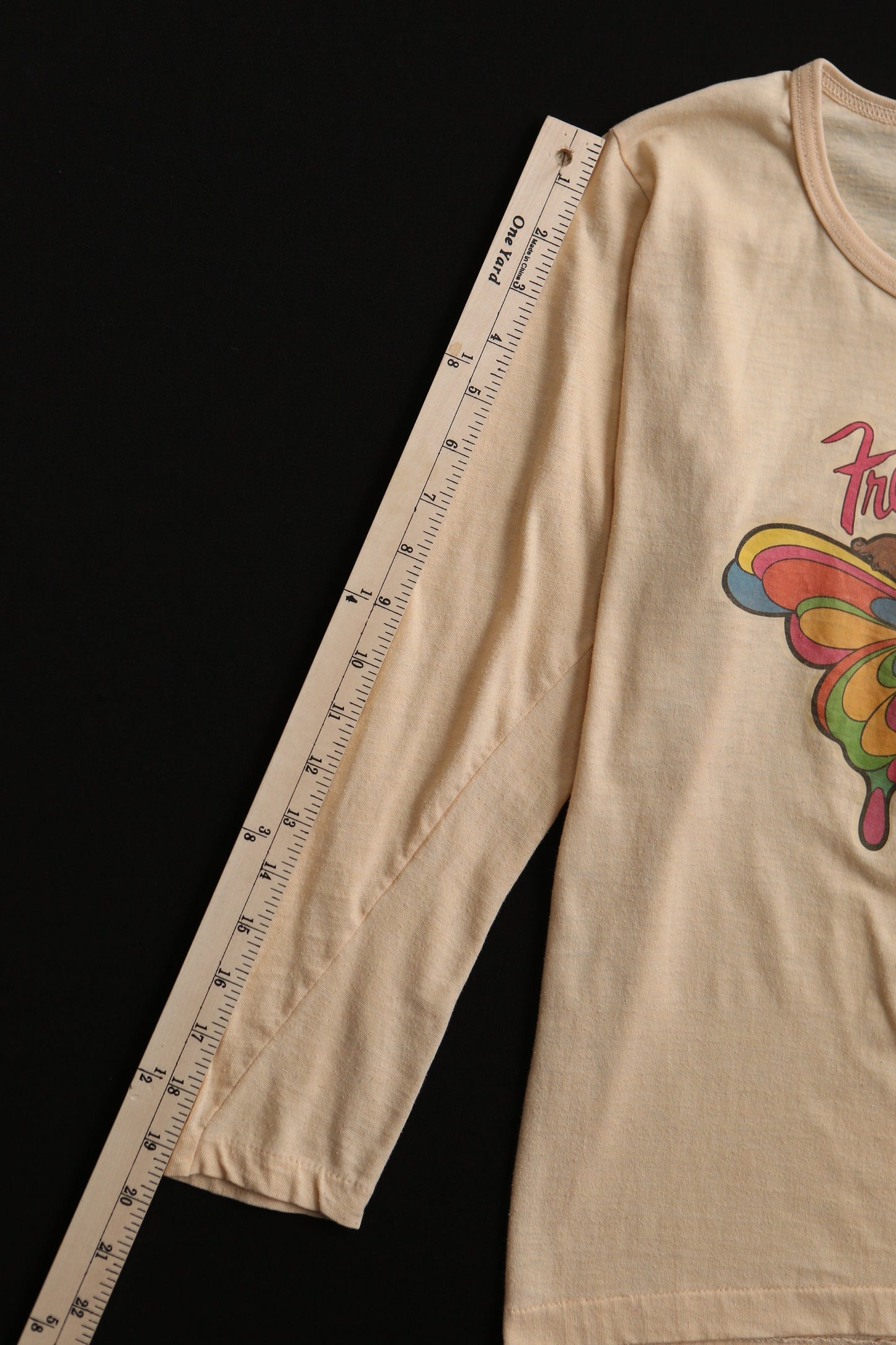 Vintage women 70's blouses iron print free spirit long sleeve