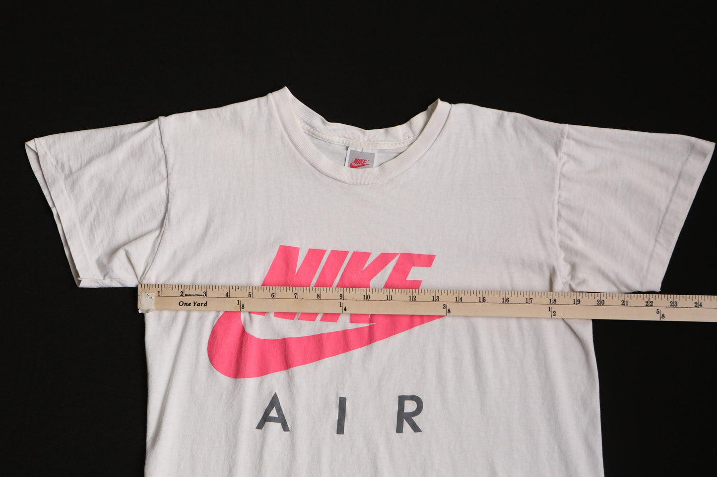 Vintage nike t-shirt pink white air red fly 90's