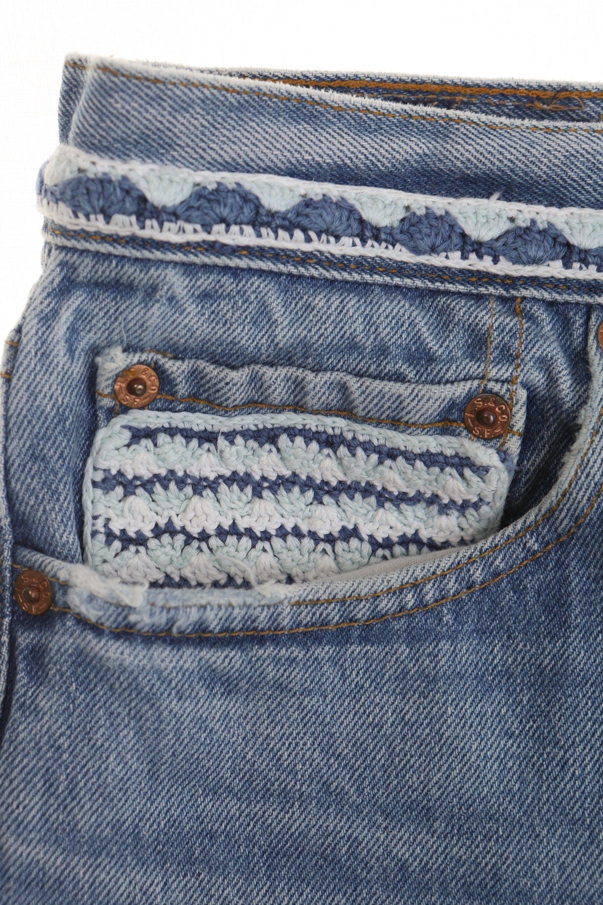 501 levi's denim pants jeans costume made 90's lace high waist buzz 18