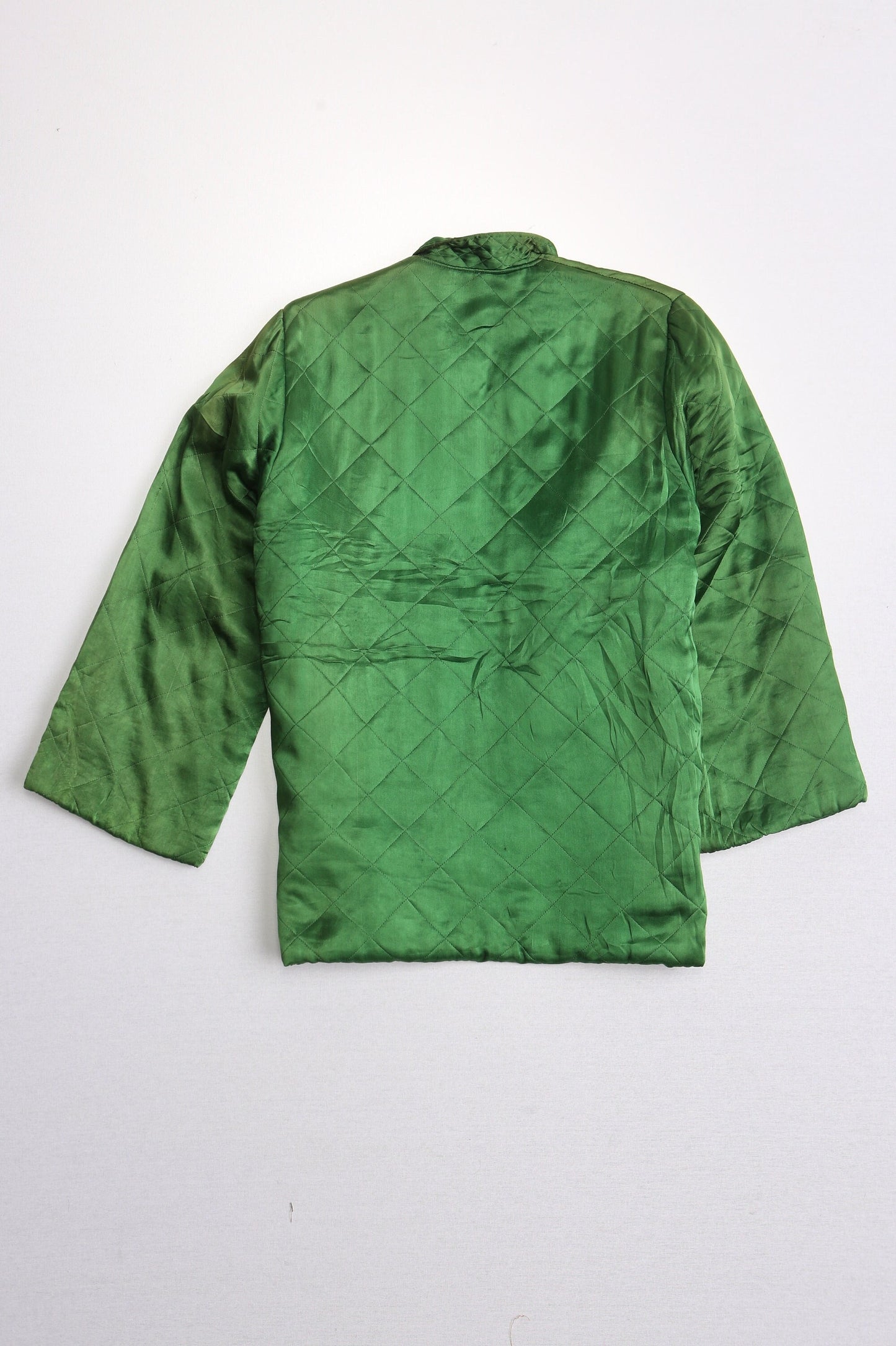 Vintage chinese embroidered jacket dragon gold green cheongsam collectible unique