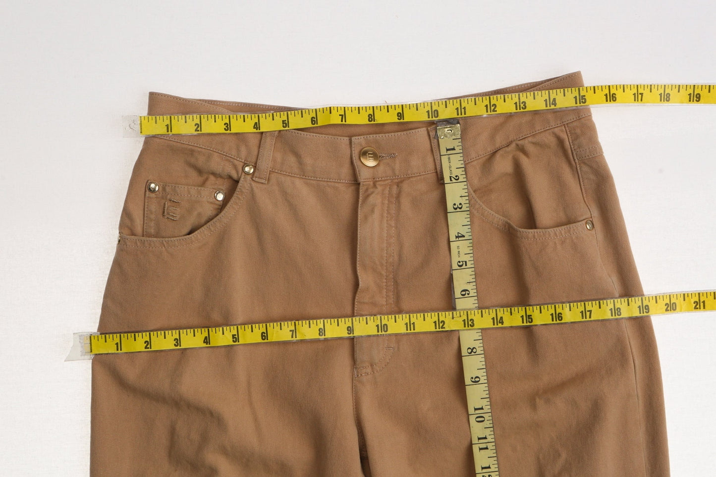 Women brown casual pants high waist escada sport y2k