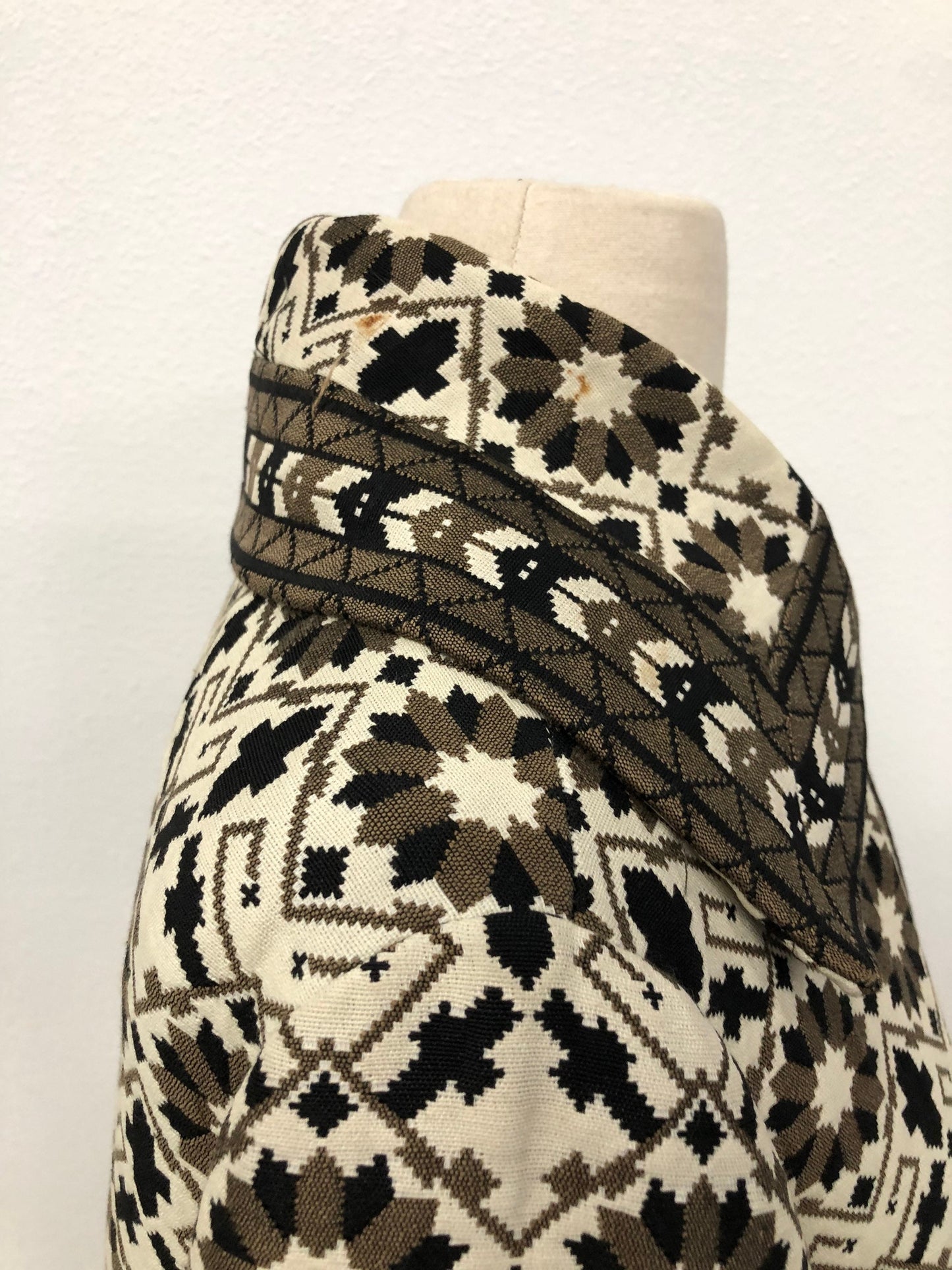 Stella braun geometric print new york coat winter black white vintage women