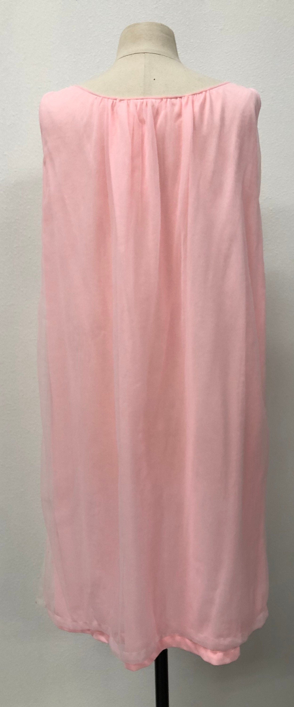 Wearing apparel dress slip nightgown catalinas label pink women vintage