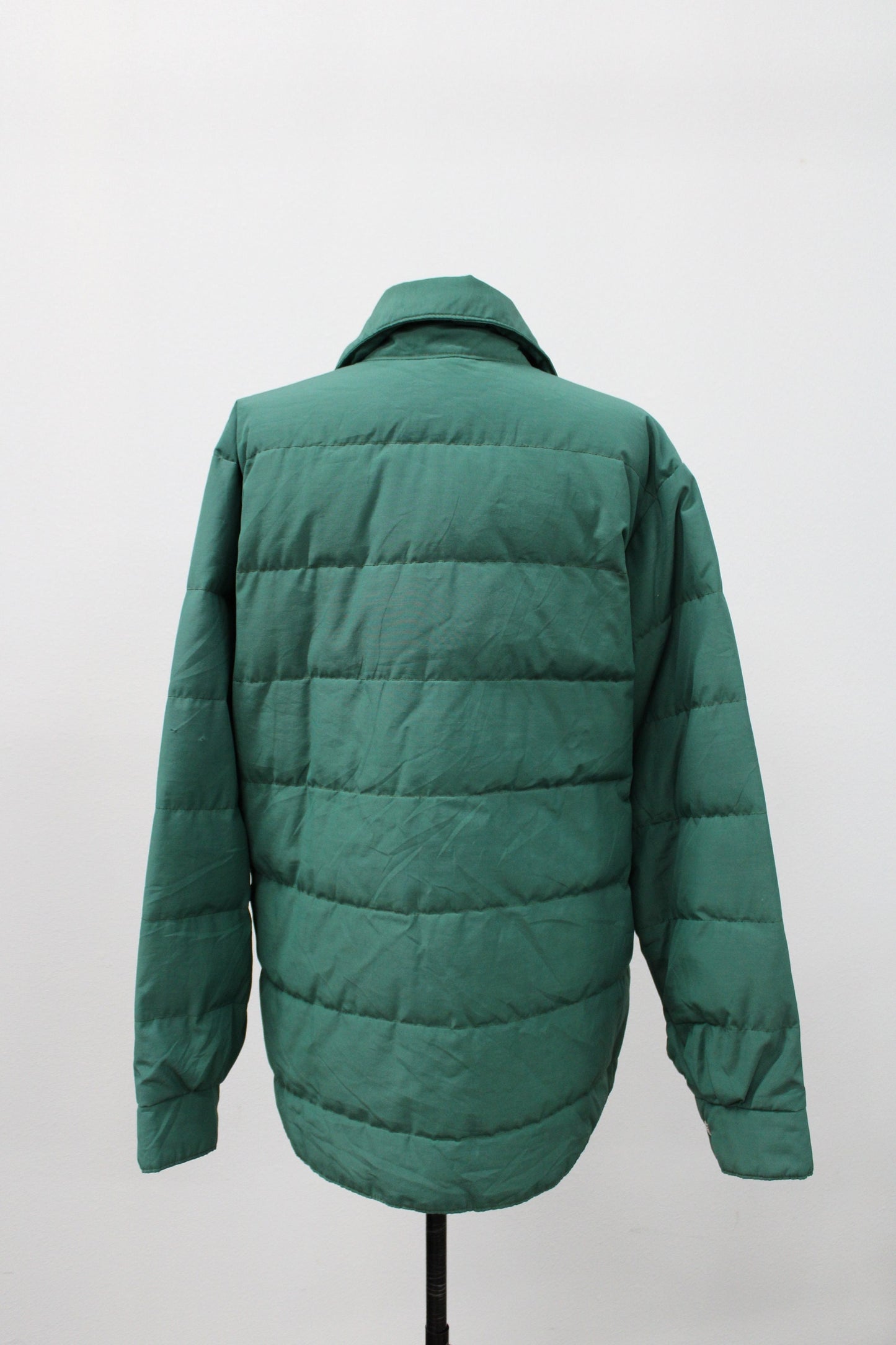 North face down jacket green vintage goose feather brown label rare