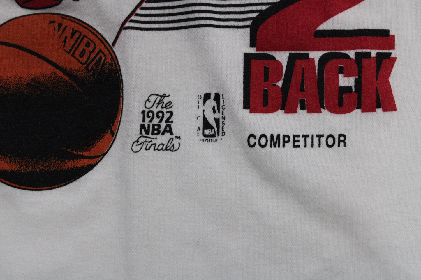 Back 2 back 1992 nba champions chicago bulls world champions vintage t-shirt 1992 nba finals white rare competitor label