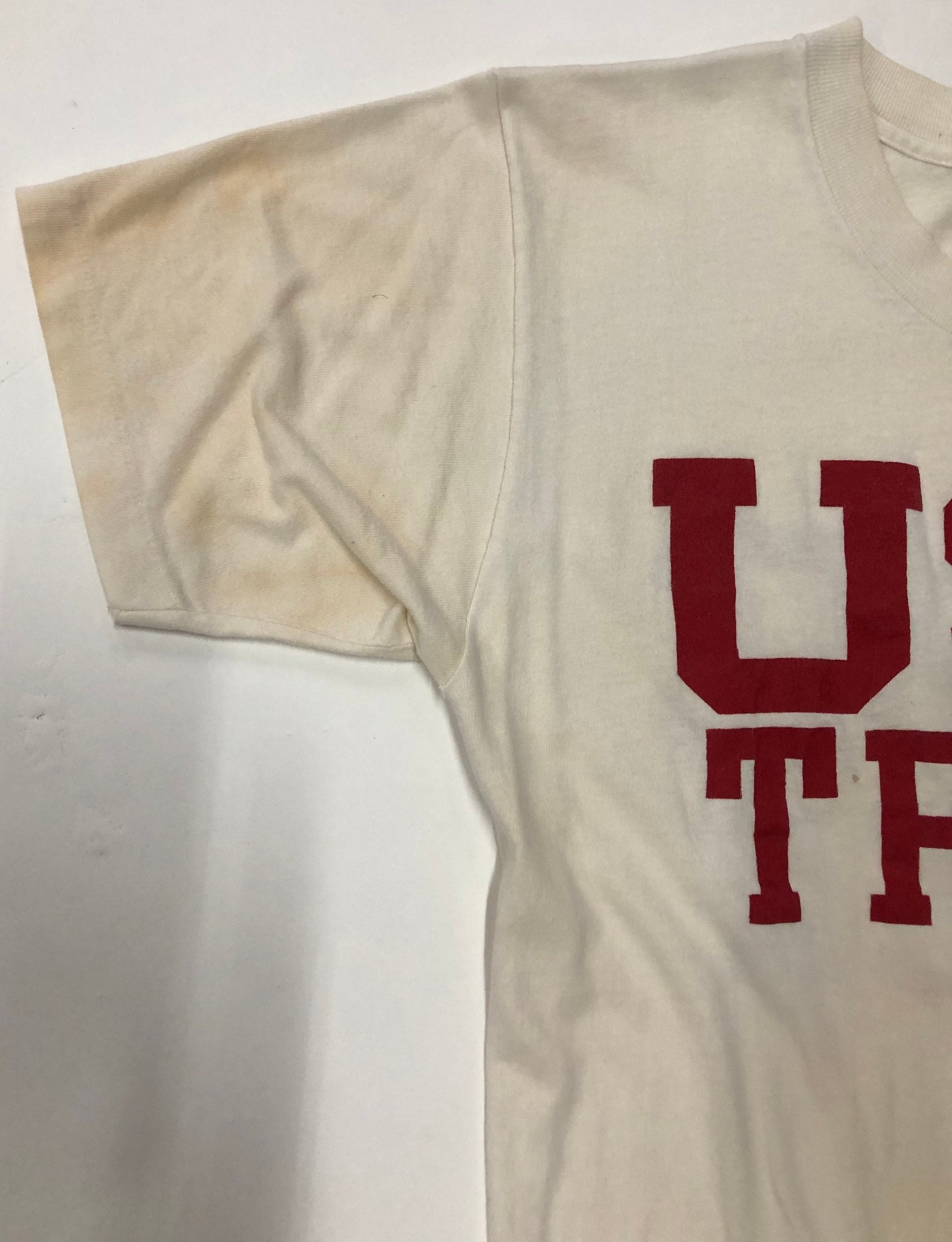 Southern university california collegiate pacific white t-shirt track usc vintage