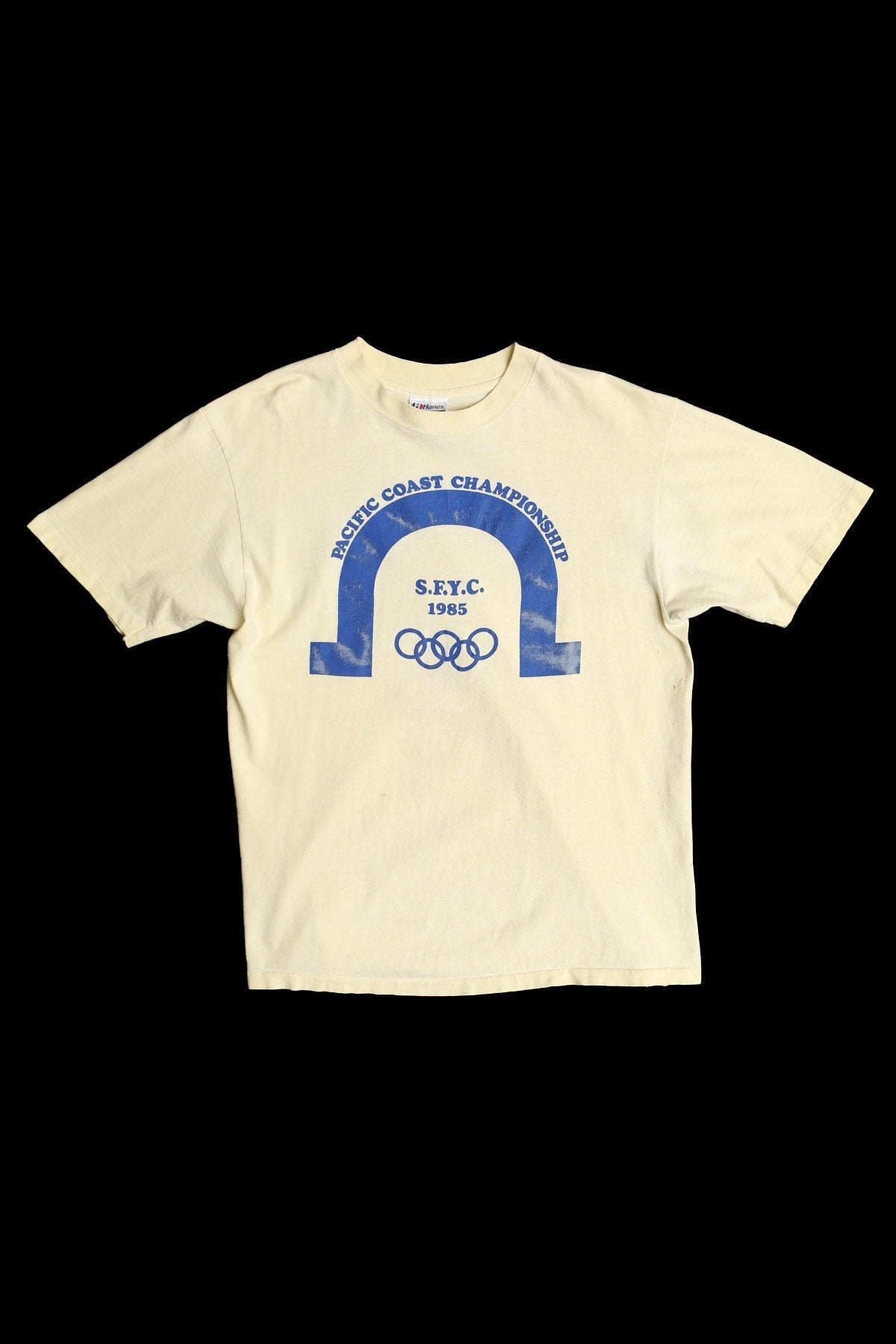 Vintage yellow pacific coast championship graphic sports olympics t-shirt