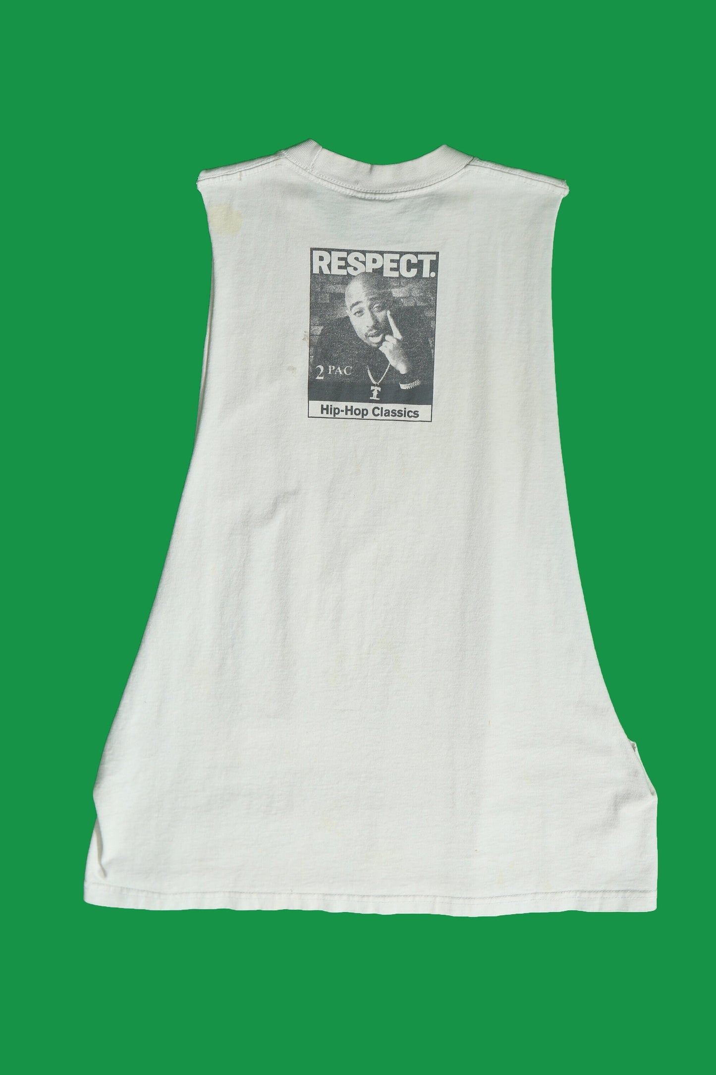 2 pac respect hip hop classics graphic tank top t-shirt white all eyez on me xl pro club label heavy weight