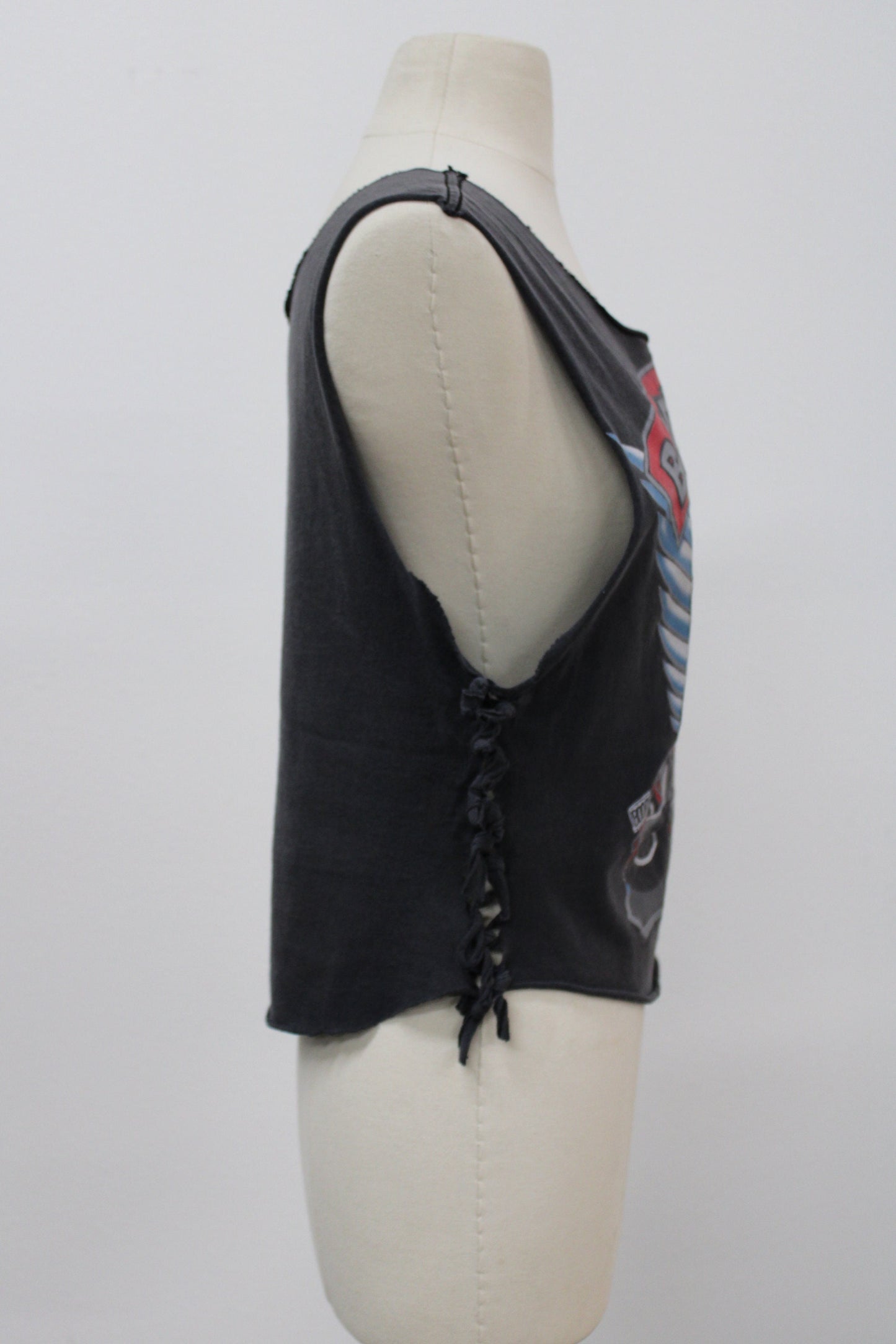 Tank top betty boop black biker motorcycle top costume made hand knit vintage rocker t-shirt