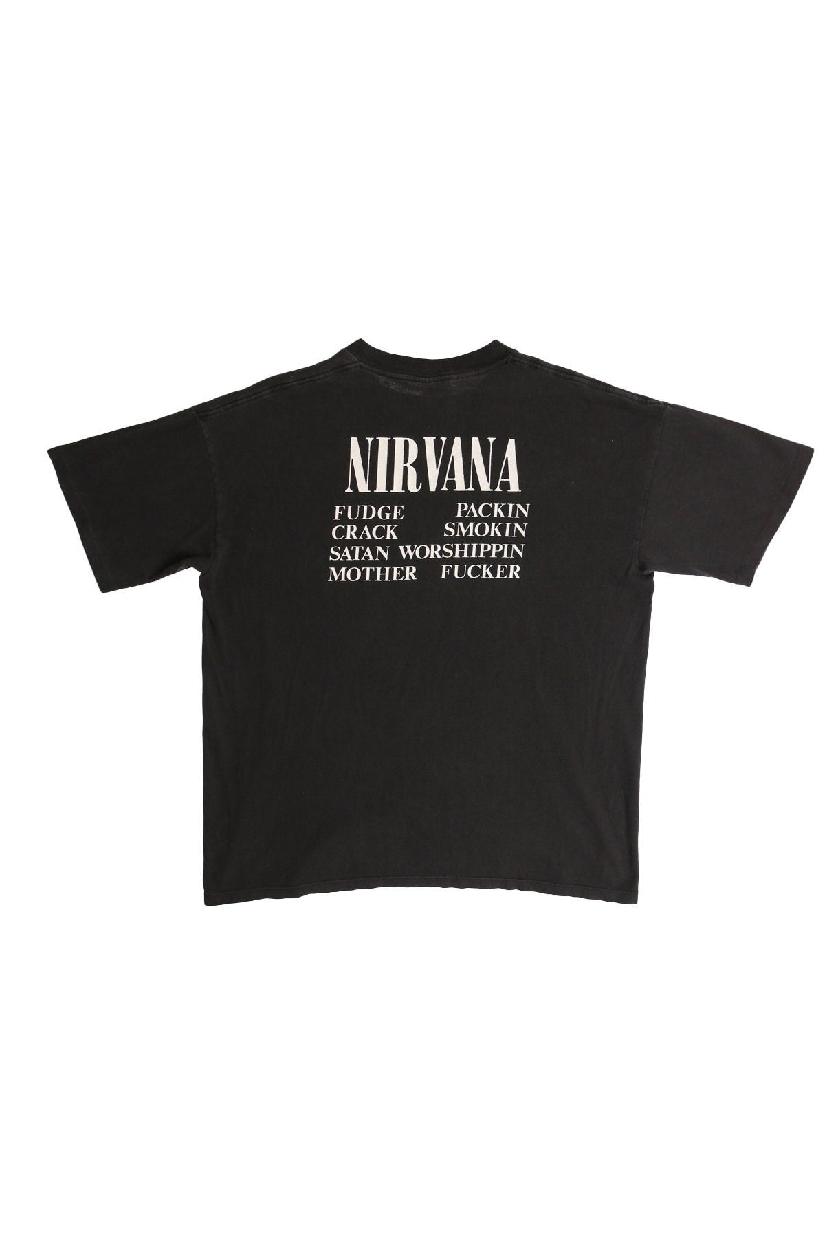 Vintage nirvana 90's rock band graphic t-shirt shirt black wild oats made in usa xl