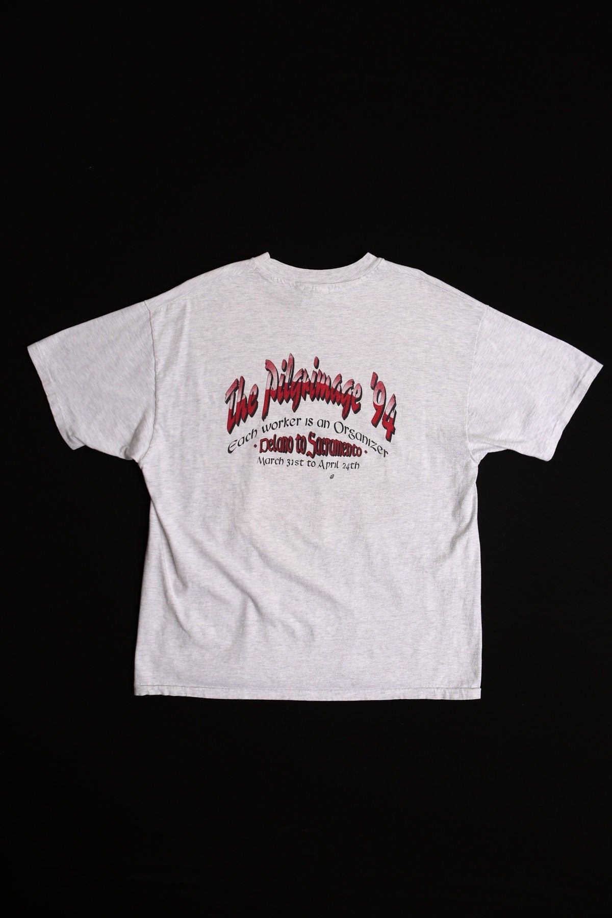 Vintage cesar chavez protest graphic t-shirt shirt 1994 pilgrimage march sacramento