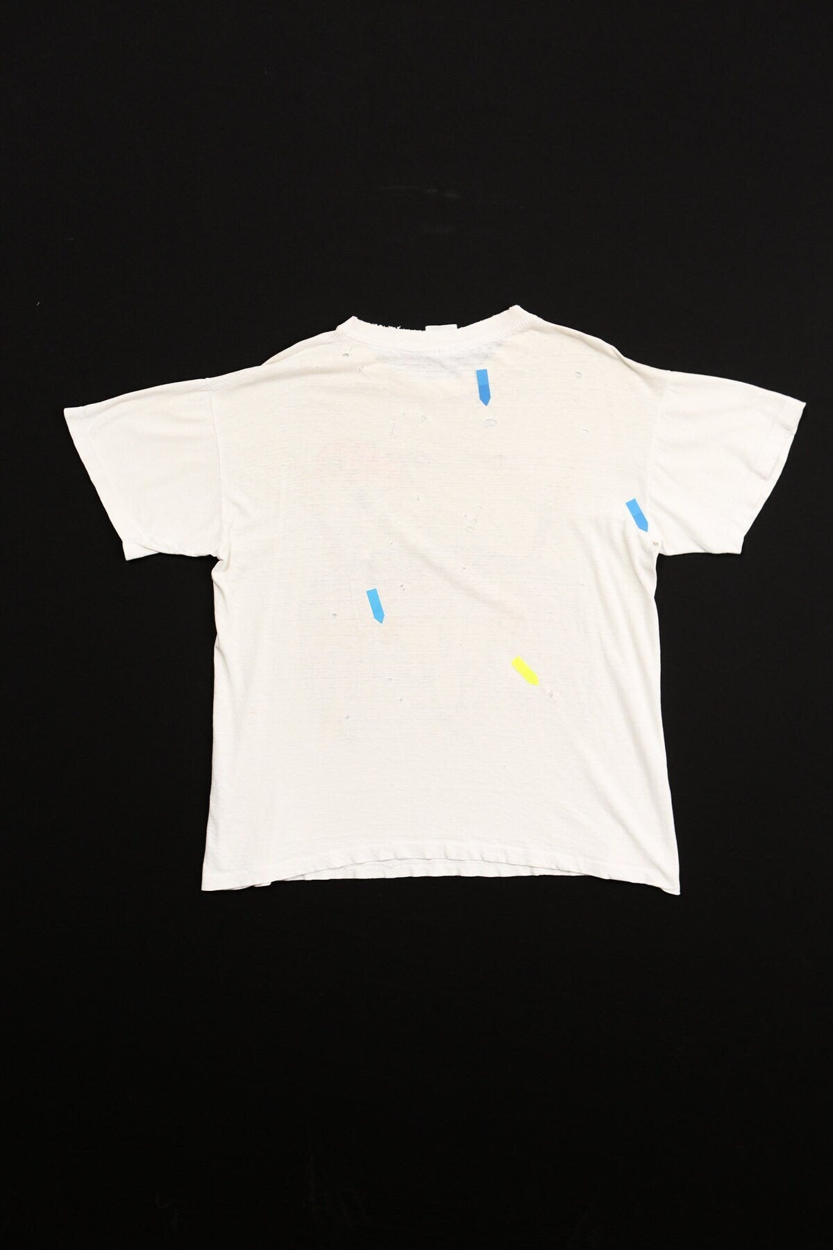 Vintage bald eagle bull skull 70's native american shirt white distressed india tribe