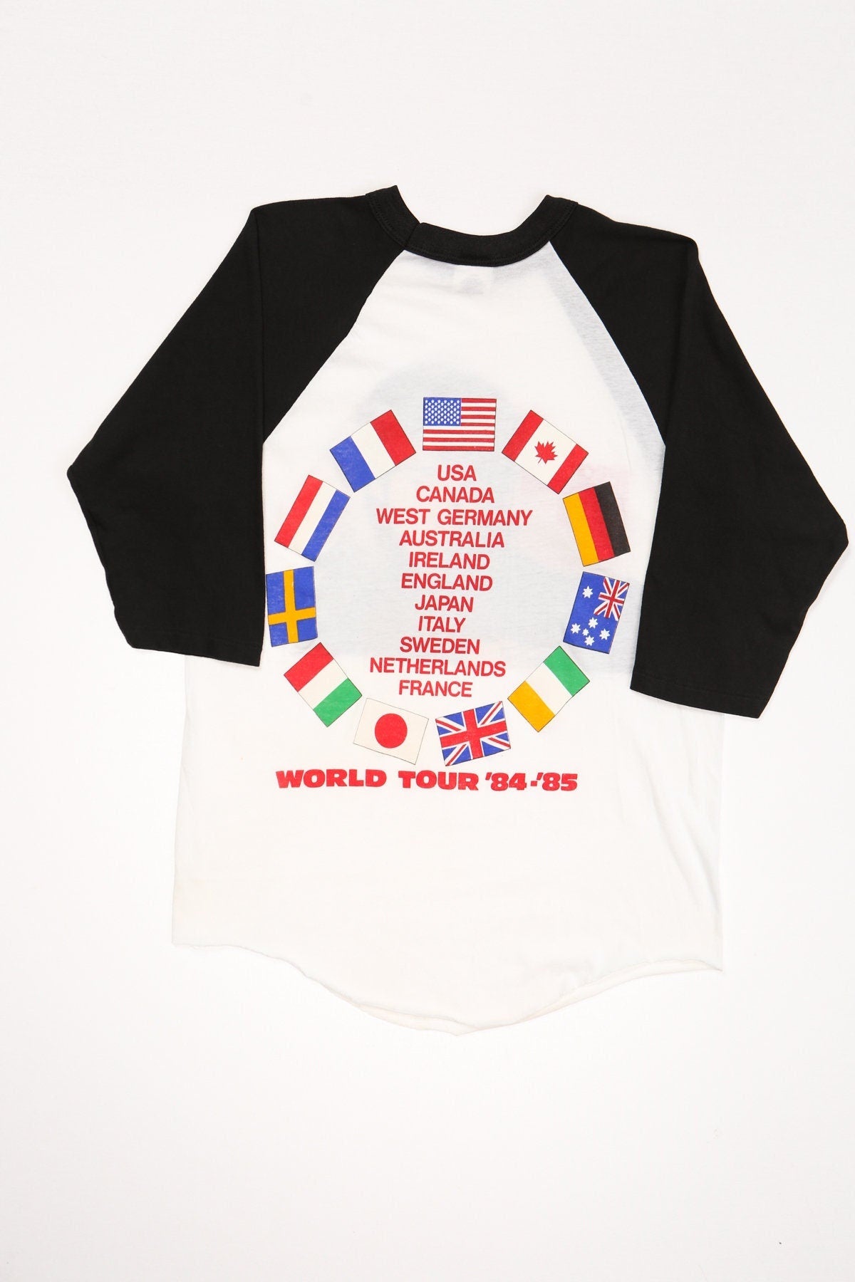 Bruce springsteen tour world 84 85 baseball shirt white and the e street band