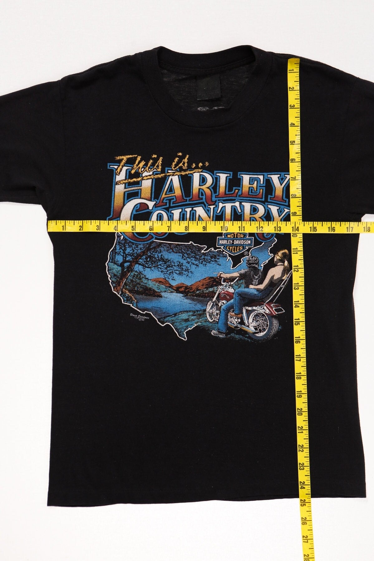 Vintage harley davidson t-shirt black laidlaws rosemead califroania country 70's 80's single stitch