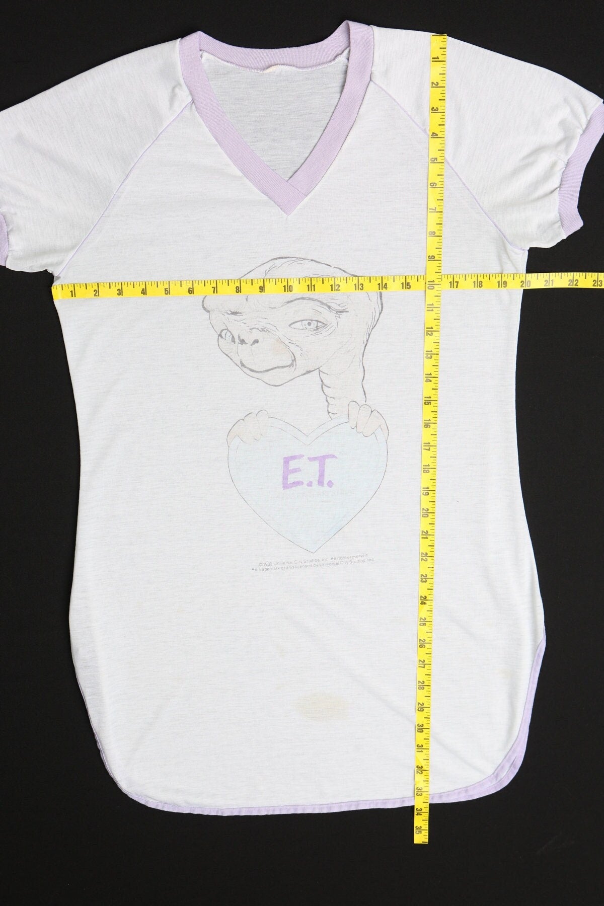 Vintage pajama shirt t-shirt et white print 80's