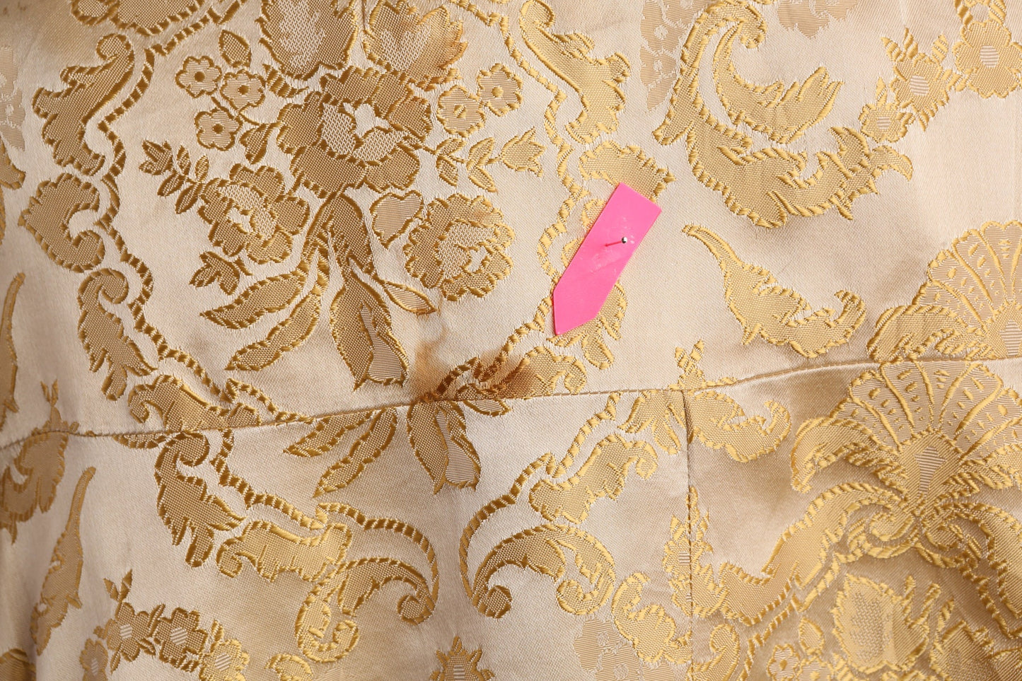 Vintage Golden Brocade Paisley Dress - Era 60's 70's